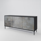 CONCRETE WALL 3-Door Sideboard in Black Finish