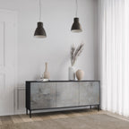 CONCRETE WALL 3-Door Sideboard in Black Finish