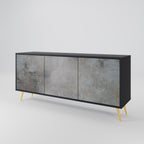 CONCRETE WALL 3-Door Sideboard in Black Finish