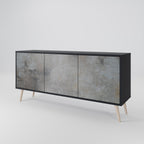 CONCRETE WALL 3-Door Sideboard in Black Finish