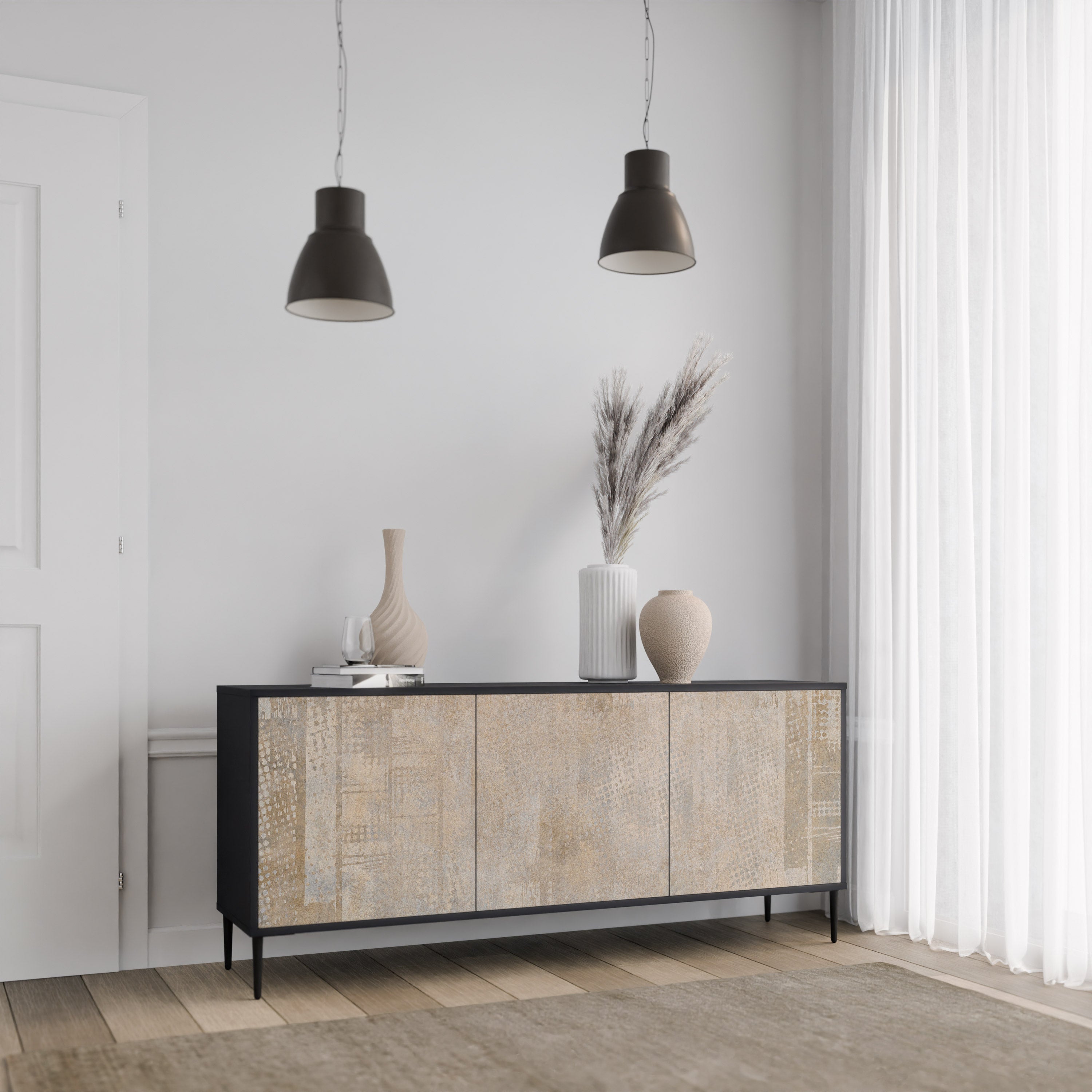 SCREEN ERROR 3-Door Sideboard in Black Finish