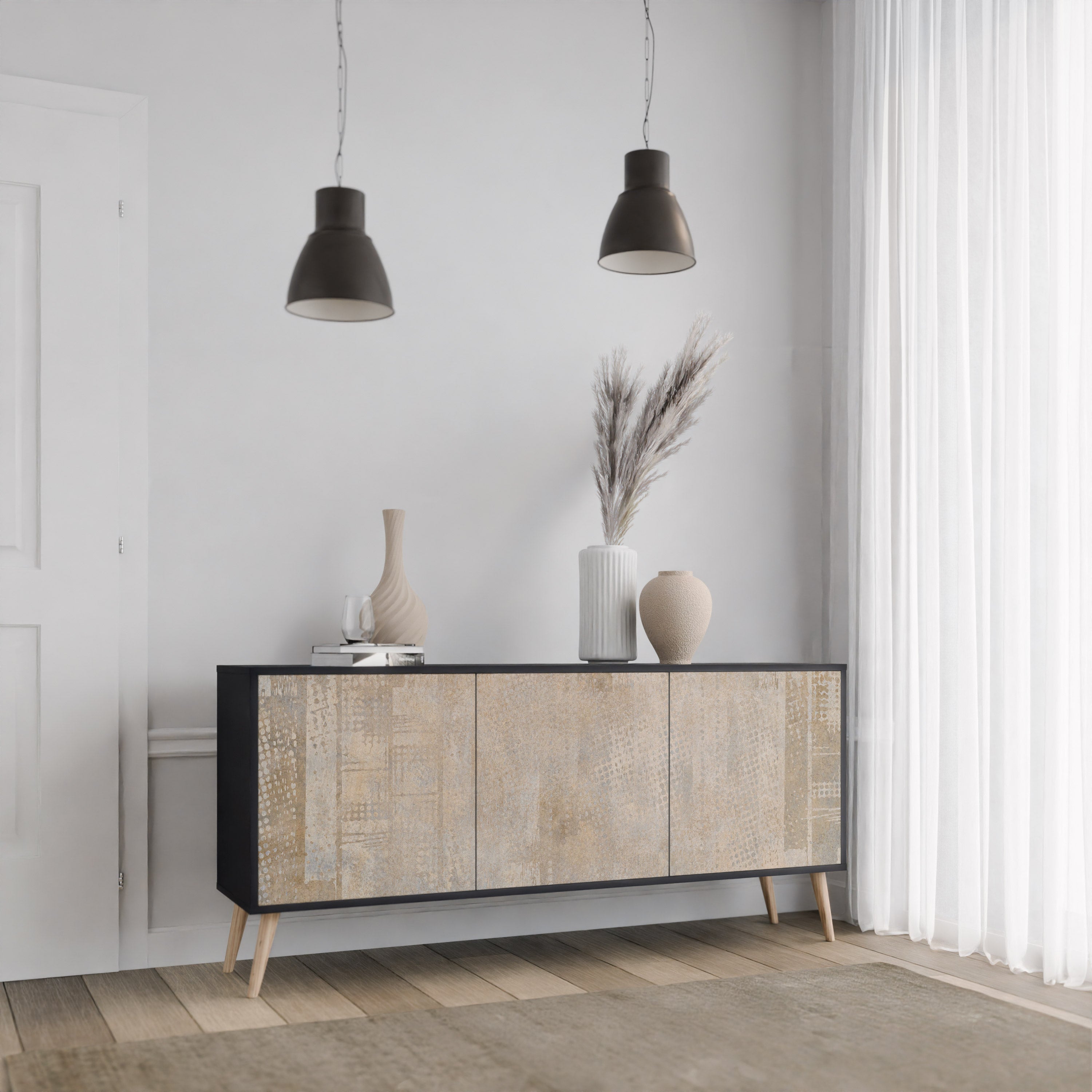 SCREEN ERROR Aparador de 3 Portas em Acabamento Preto