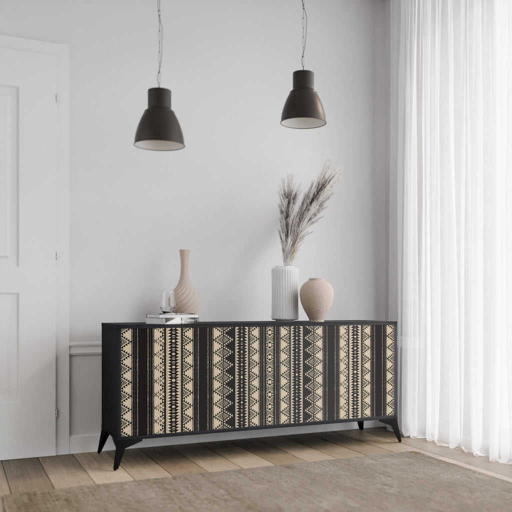 AZTEC 3-Door Sideboard in Black Finish
