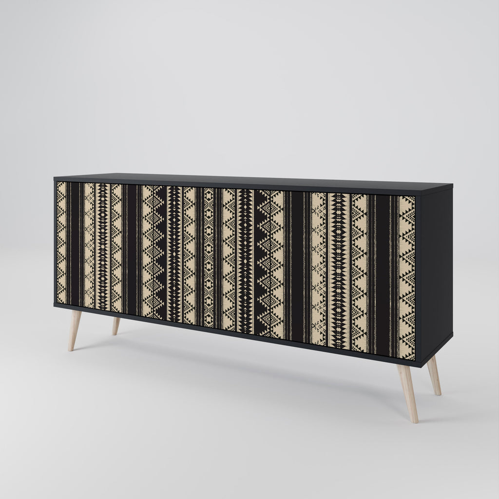 AZTEC 3-Door Sideboard in Black Finish