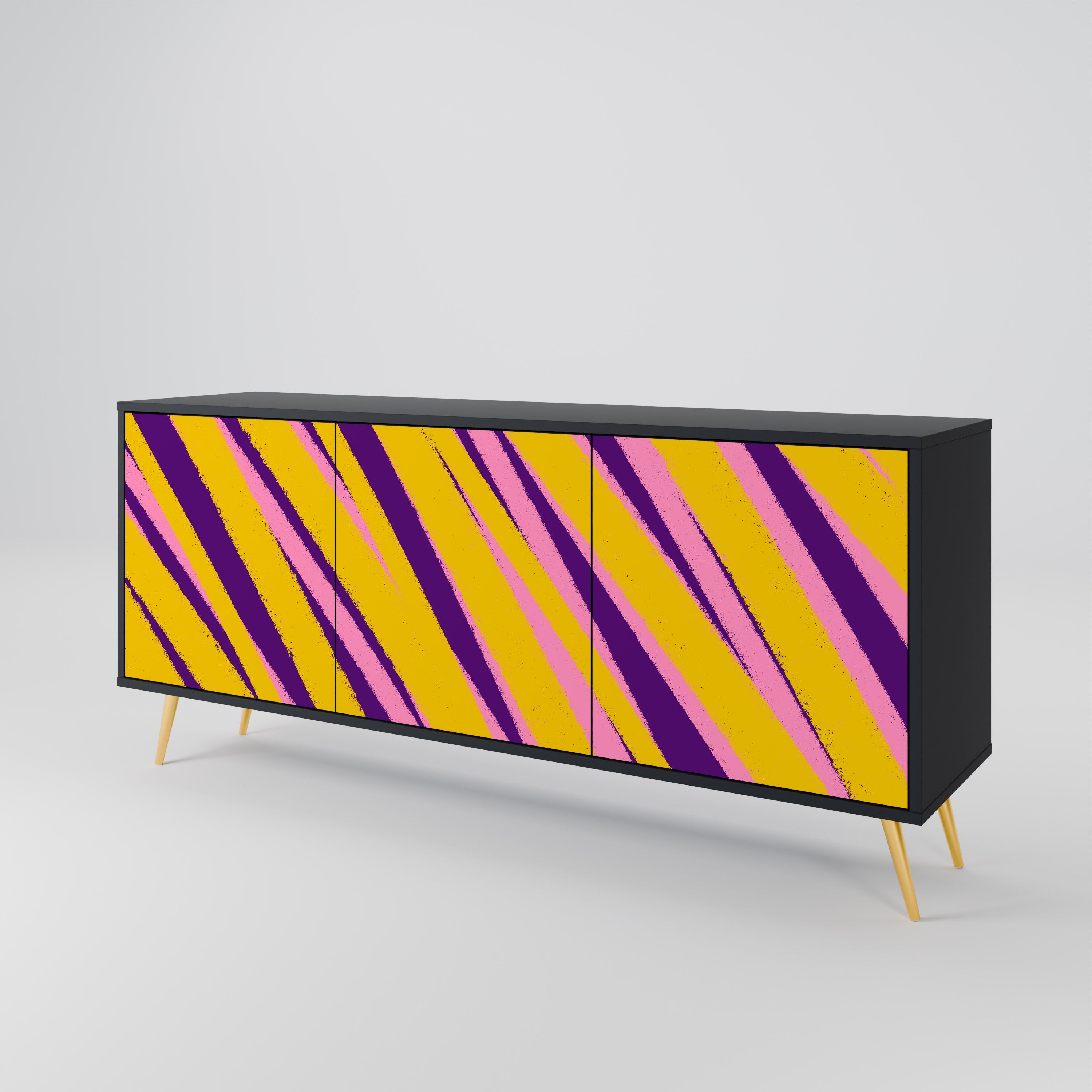 DREAMS COME TRUE 3-Door Sideboard in Black Finish