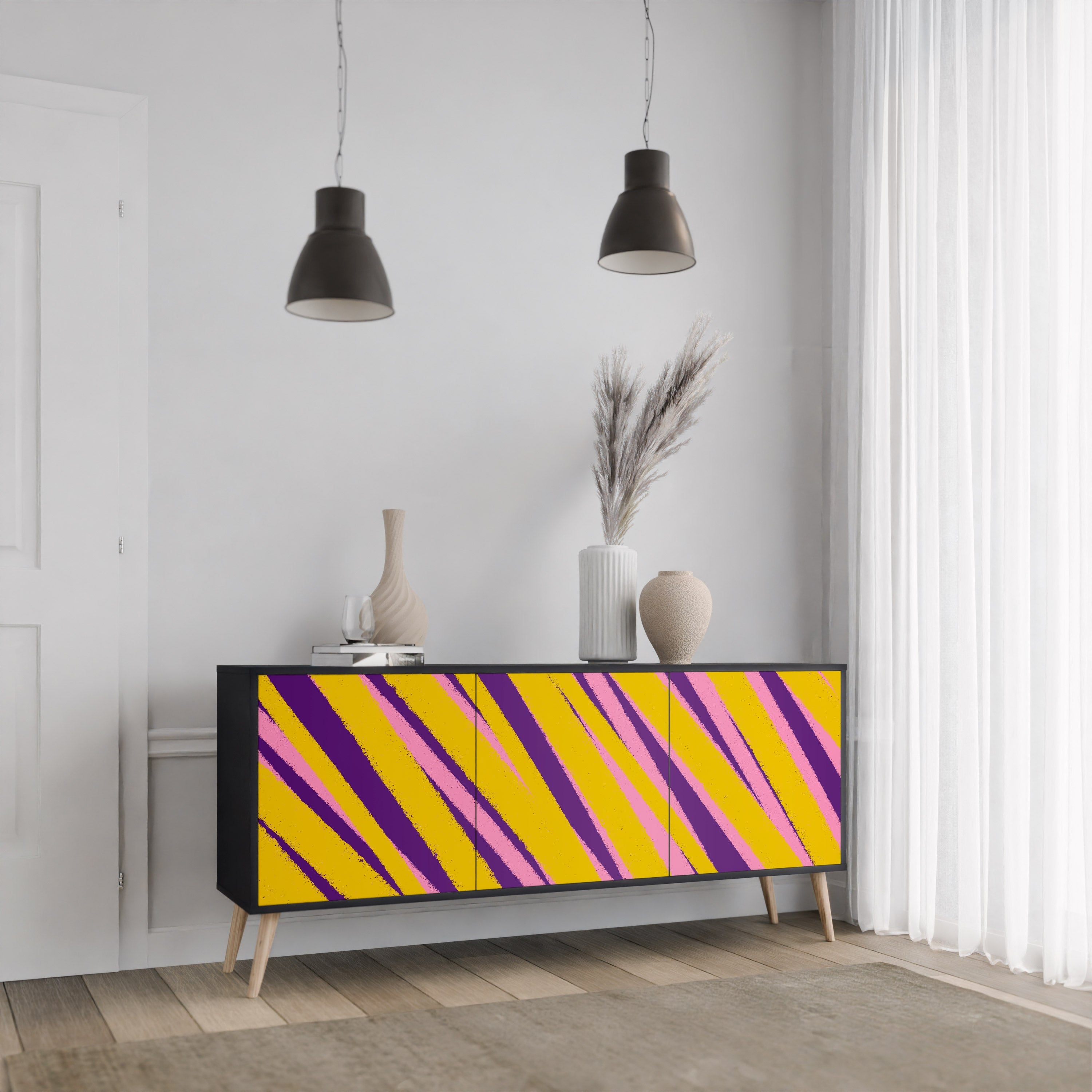 DREAMS COME TRUE 3-Door Sideboard in Black Finish