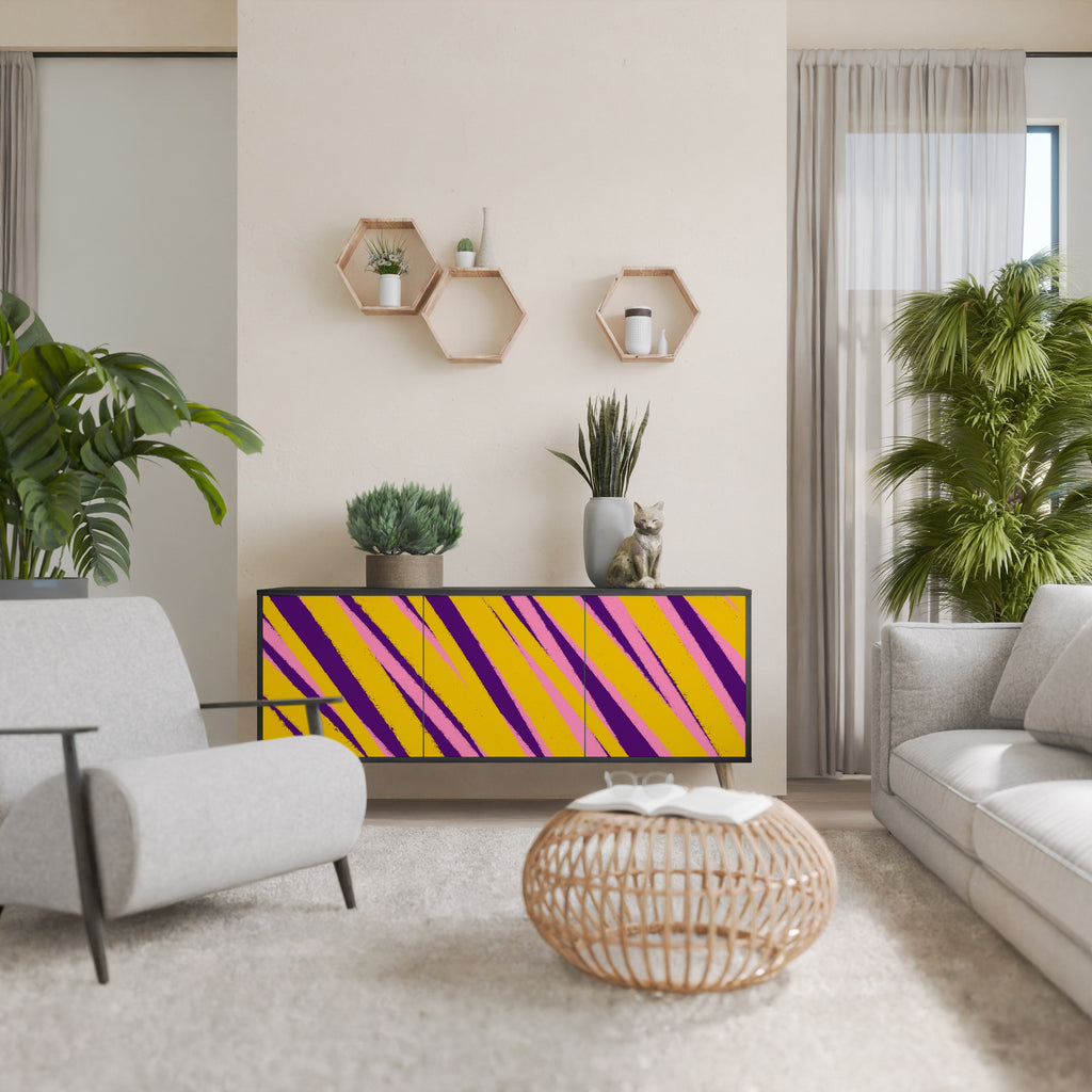 DREAMS COME TRUE 3-Door Sideboard in Black Finish