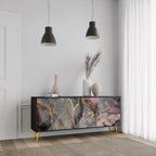 GOLDEN TIDES 3-Door Sideboard in Black Finish