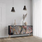 GOLDEN TIDES 3-Door Sideboard in Black Finish