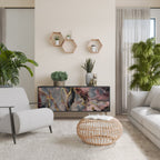 GOLDEN TIDES 3-Door Sideboard in Black Finish