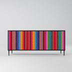 ETHNIC MEXICAN 3-Door Sideboard in Black Finish