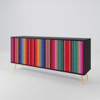 ETHNIC MEXICAN 3-Door Sideboard in Black Finish