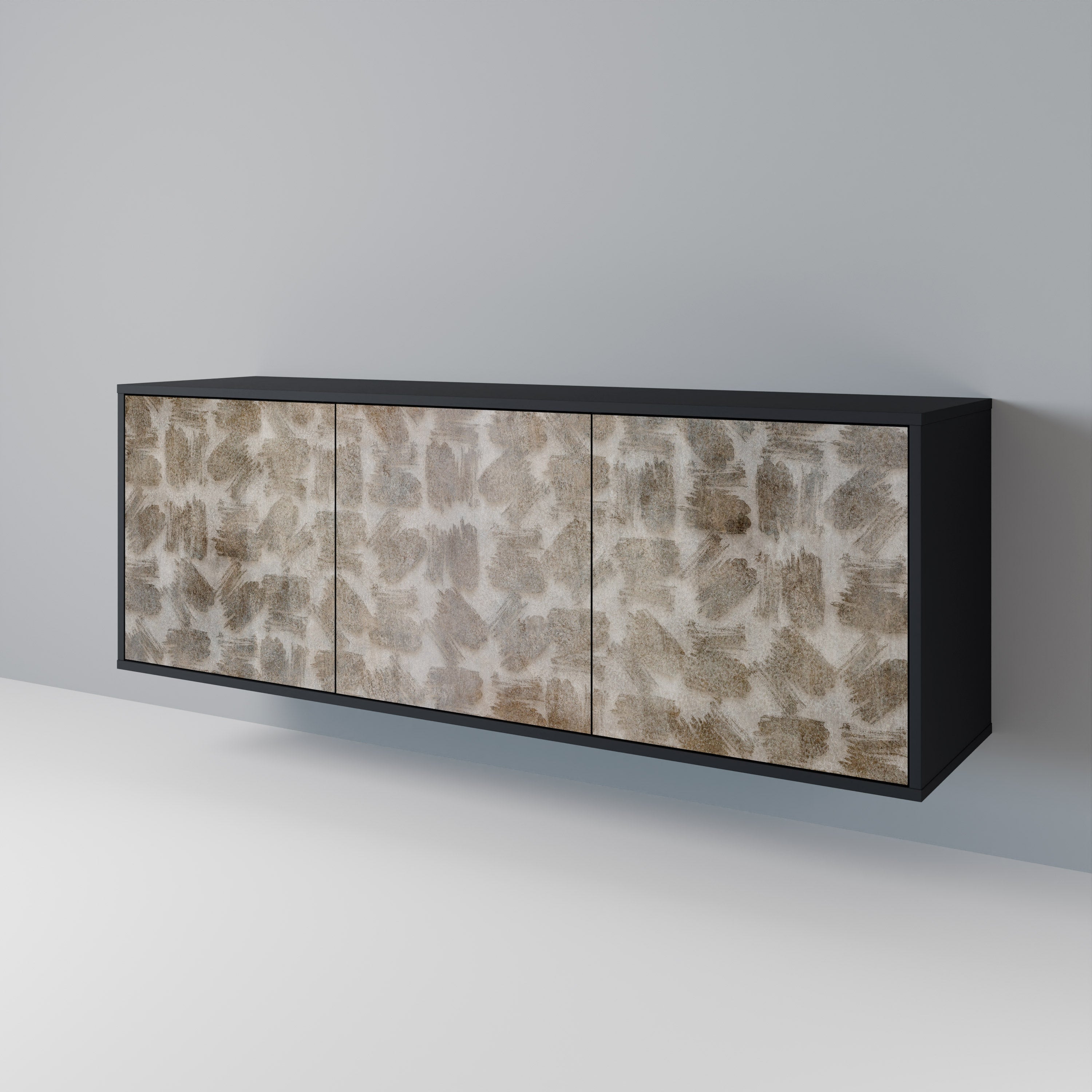 SLIGHTLY BLURRED 3-Door Sideboard in Black Finish