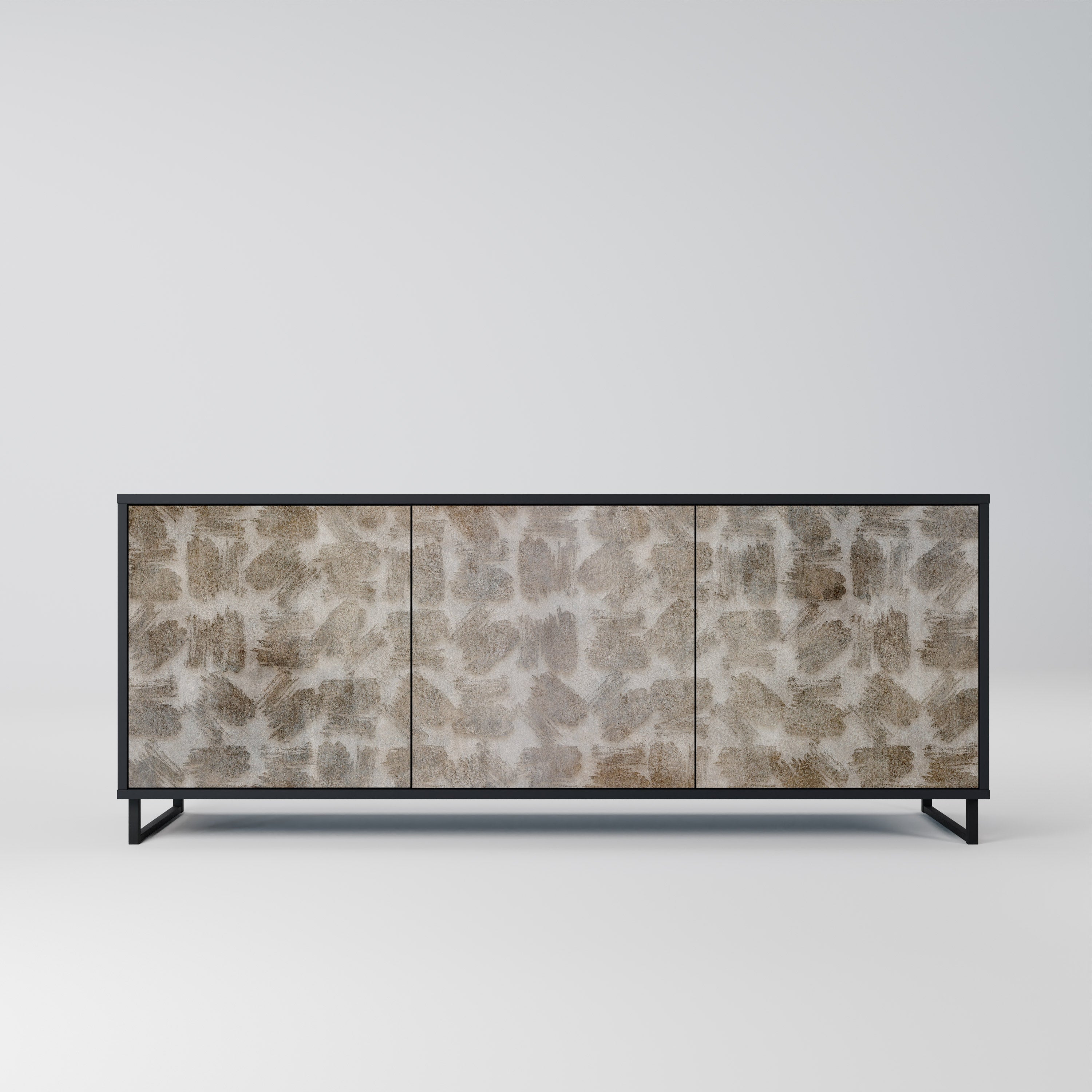 SLIGHTLY BLURRED 3-Door Sideboard in Black Finish