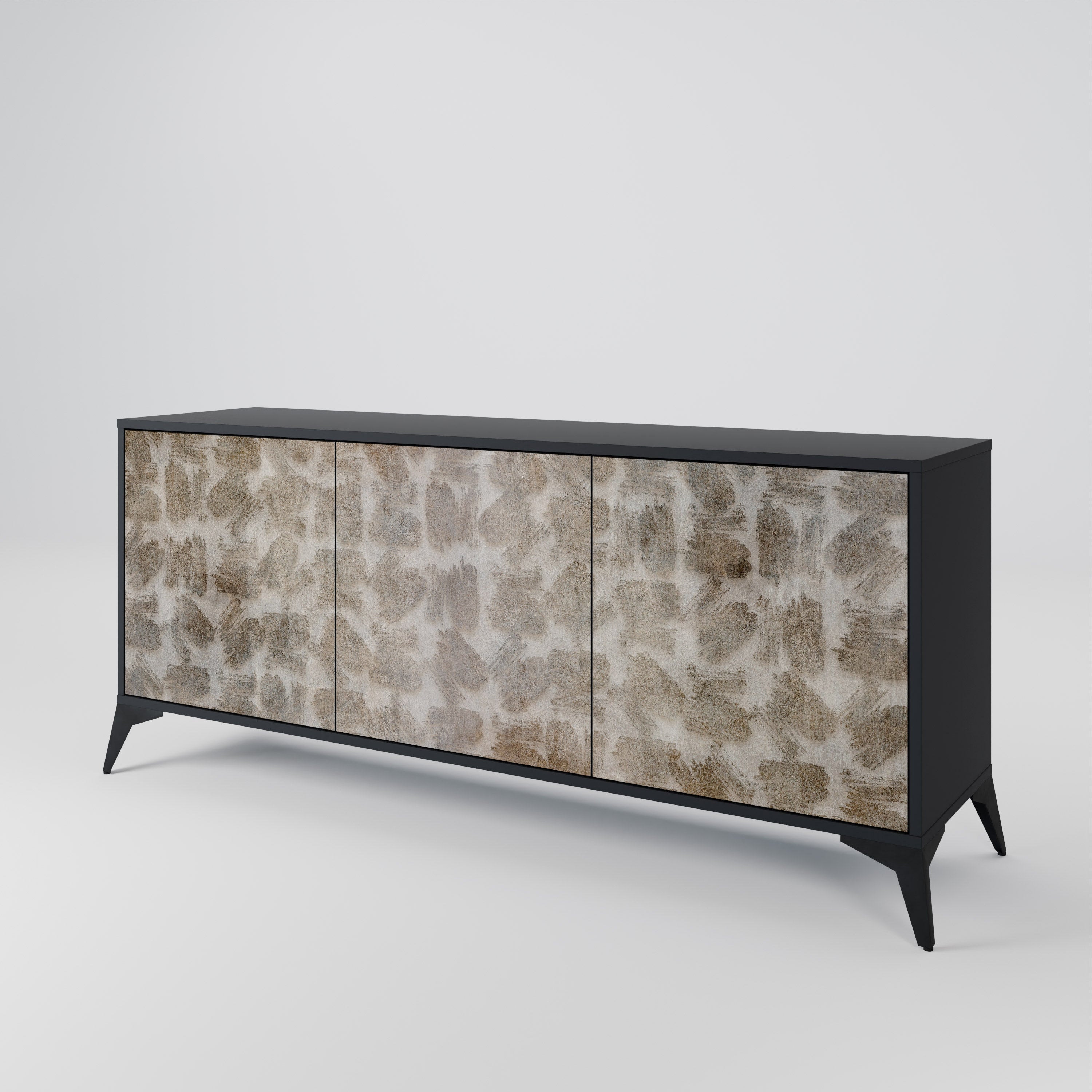 SLIGHTLY BLURRED 3-Door Sideboard in Black Finish