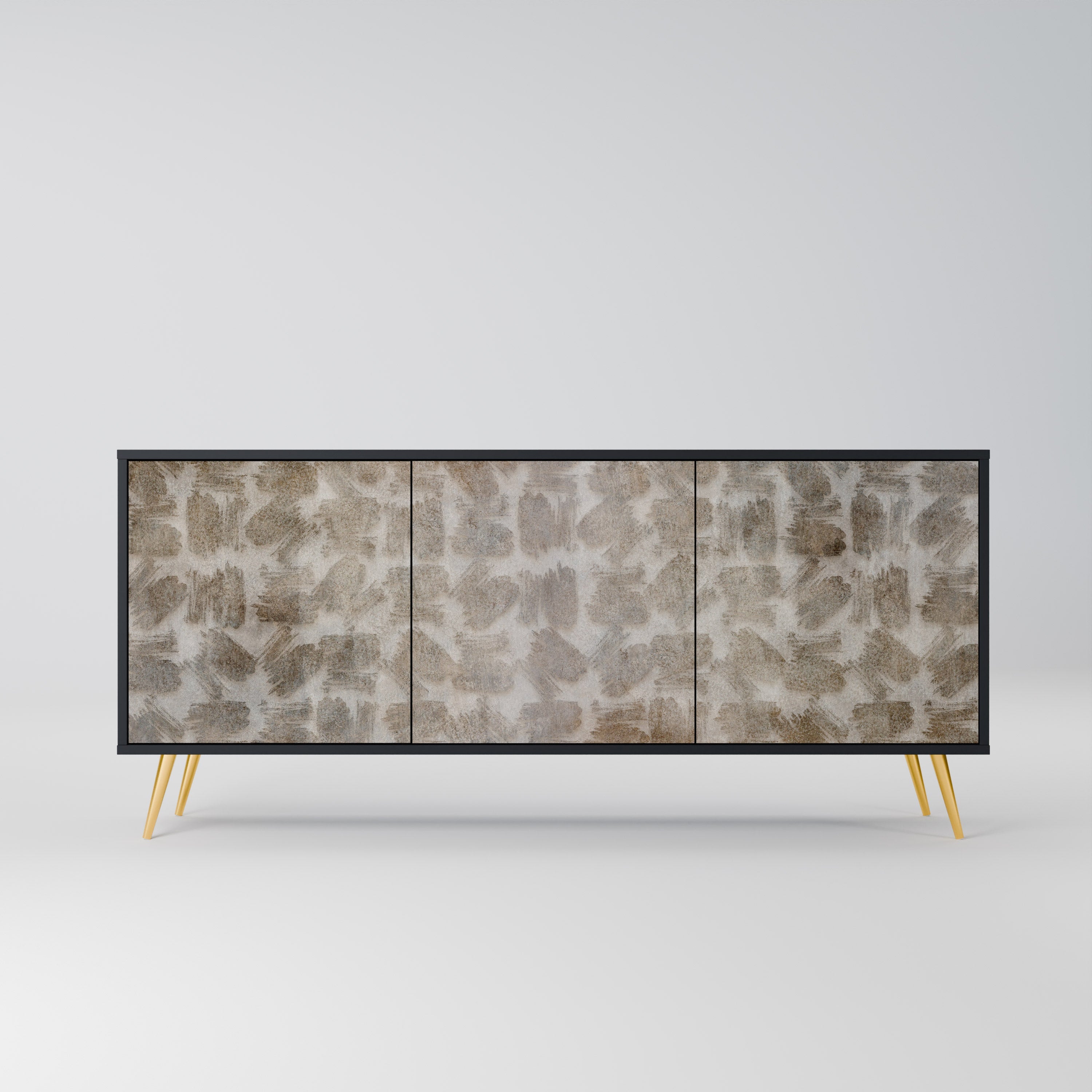 SLIGHTLY BLURRED 3-Door Sideboard in Black Finish