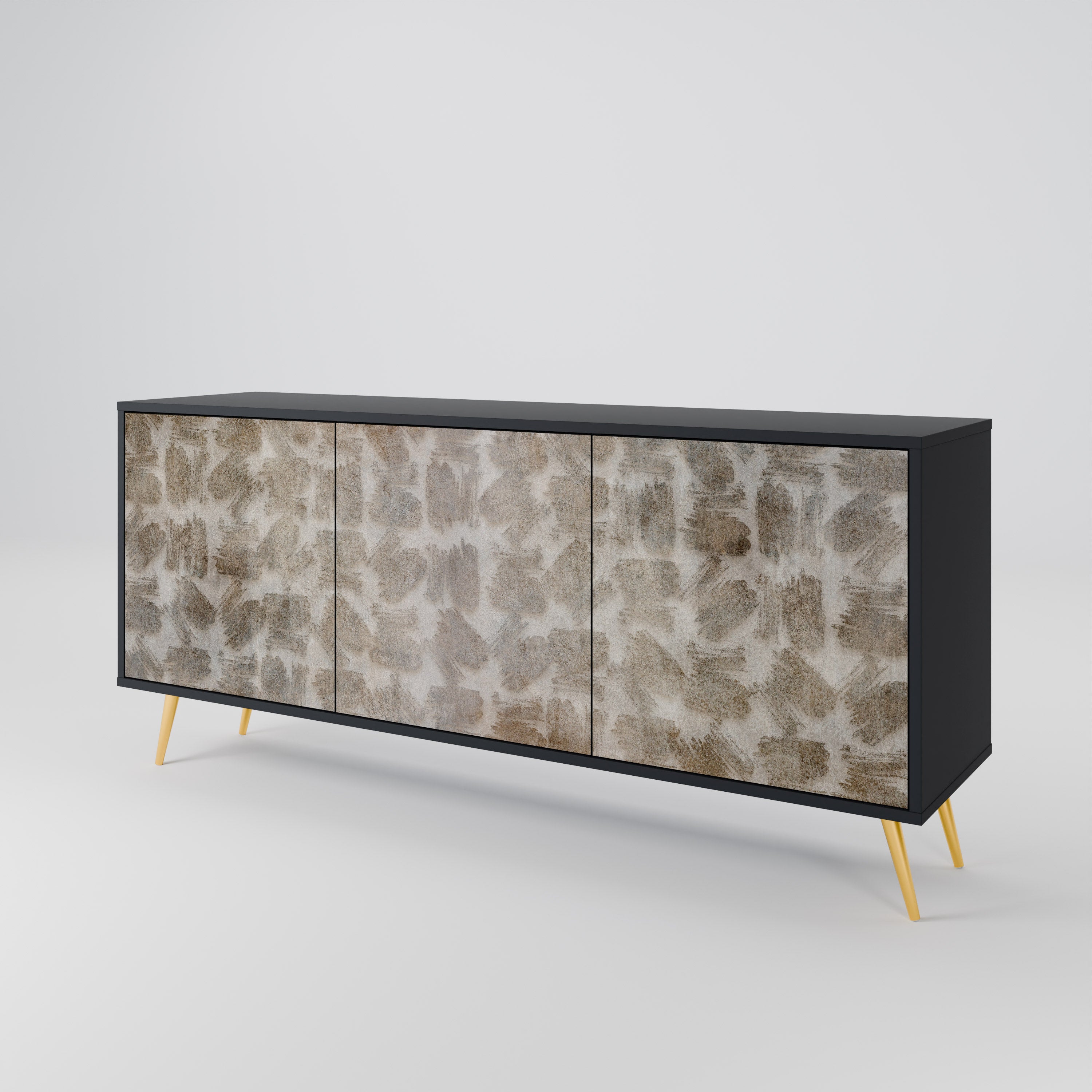 SLIGHTLY BLURRED 3-Door Sideboard in Black Finish