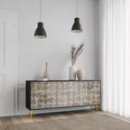 SLIGHTLY BLURRED 3-Door Sideboard in Black Finish