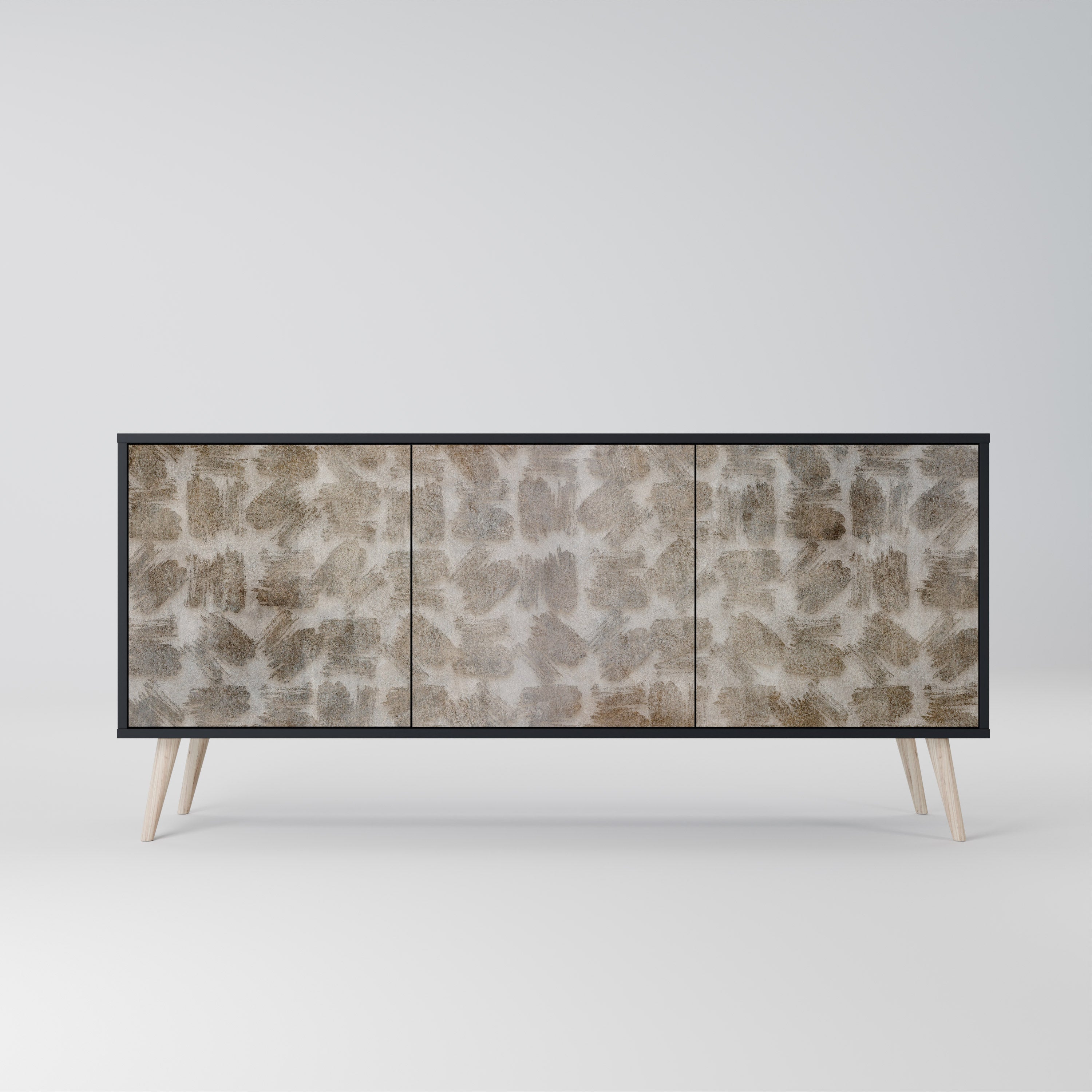 SLIGHTLY BLURRED 3-Door Sideboard in Black Finish