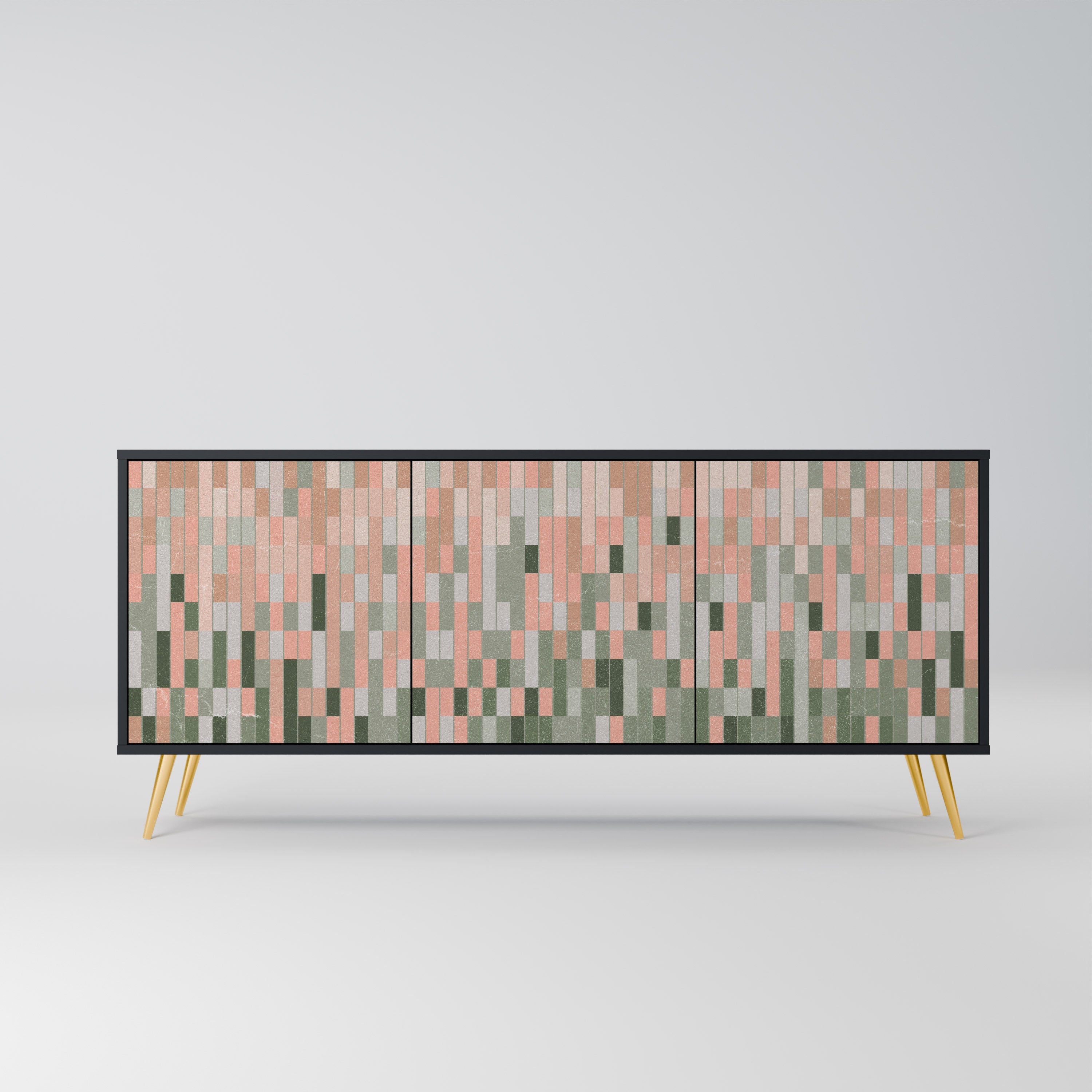 BUILDING THE FUTURE Aparador de 3 Portas em Acabamento Preto