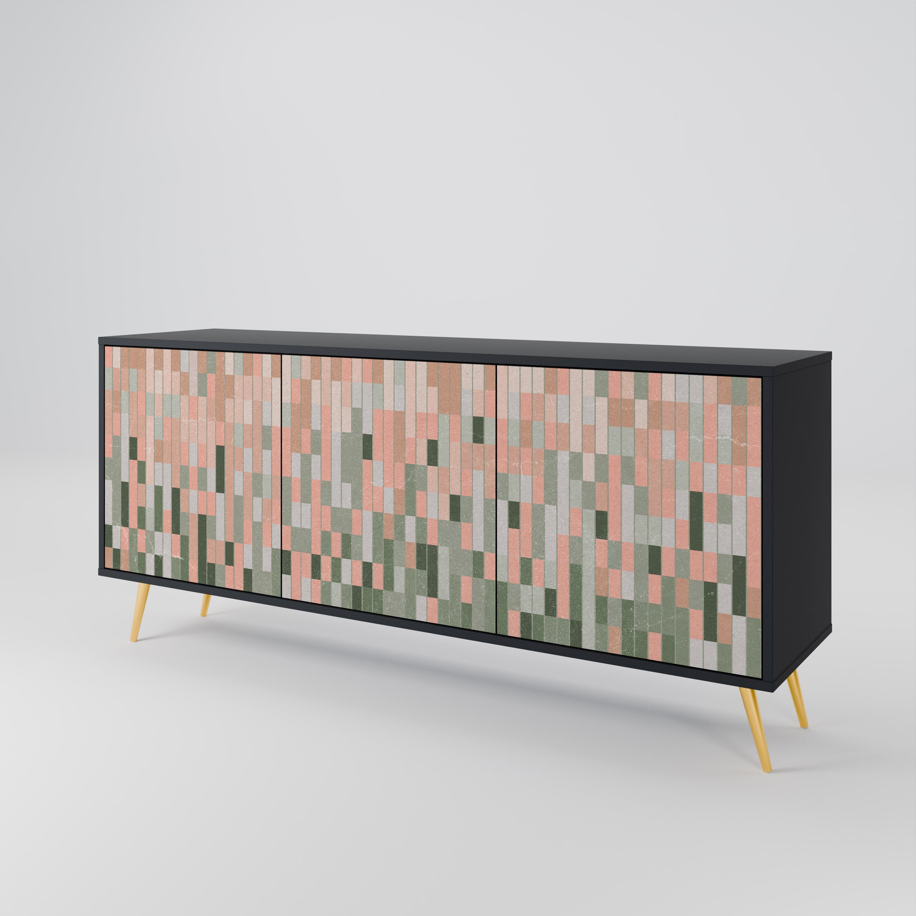 BUILDING THE FUTURE Aparador de 3 Portas em Acabamento Preto