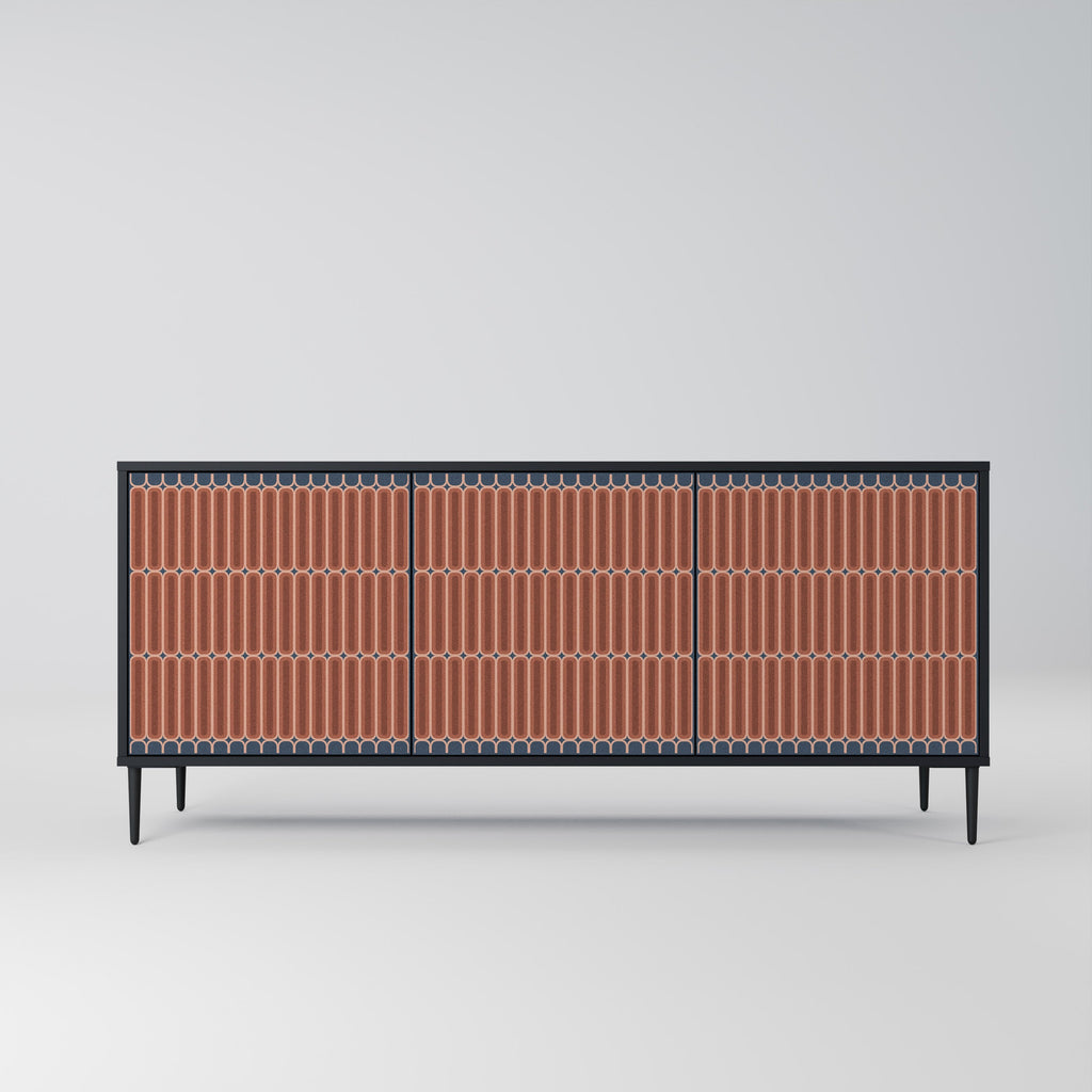 HYPNOTIC GATE 3-Door Sideboard in Black Finish