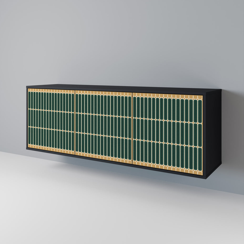 ILUSION GATE 3-Door Sideboard in Black Finish