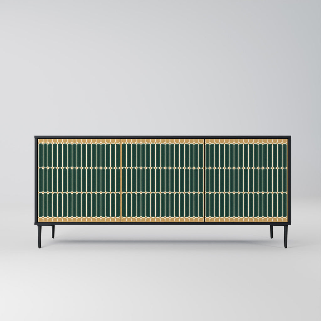 ILUSION GATE 3-Door Sideboard in Black Finish