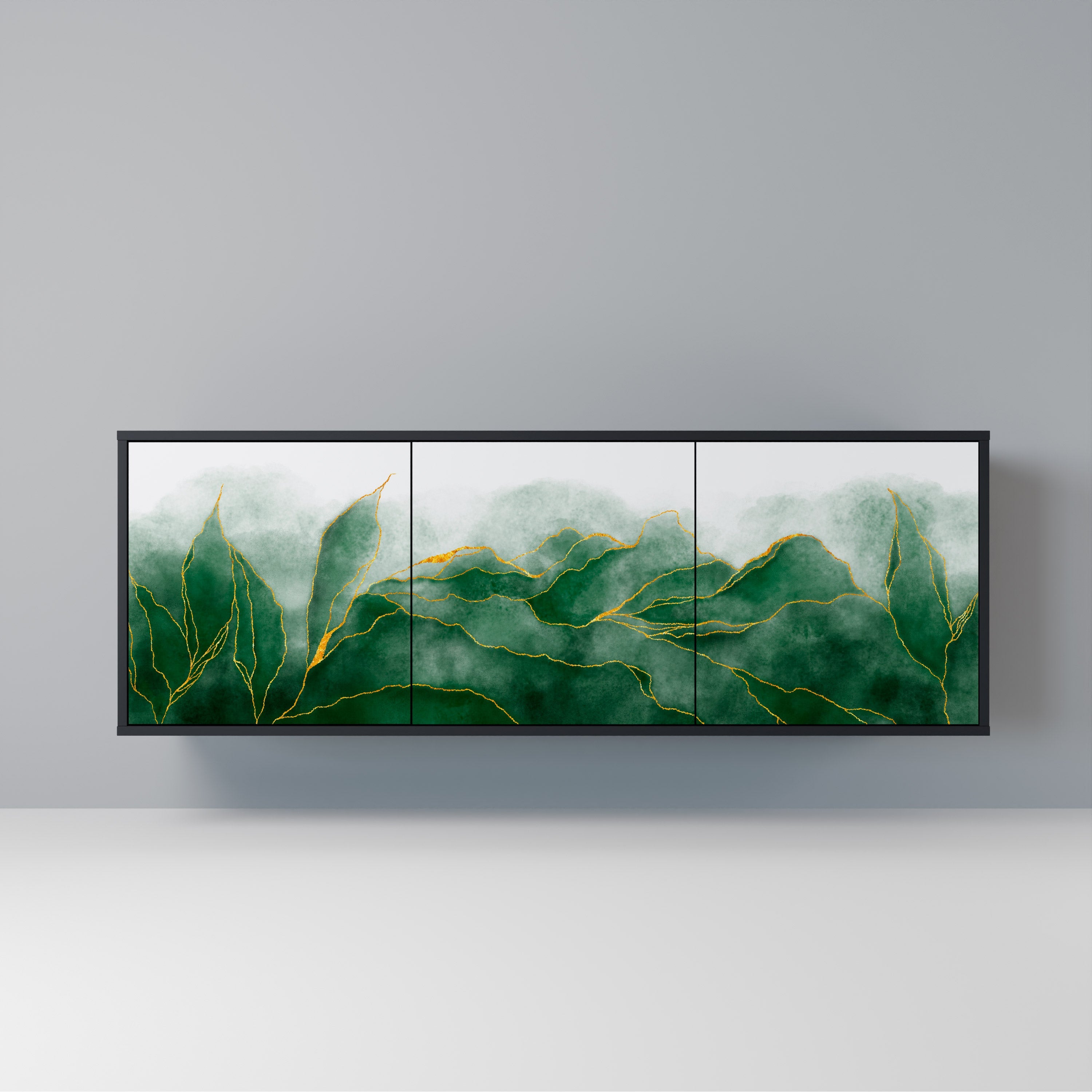 EXPENSIVE NATURE 3-Door Sideboard in Black Finish