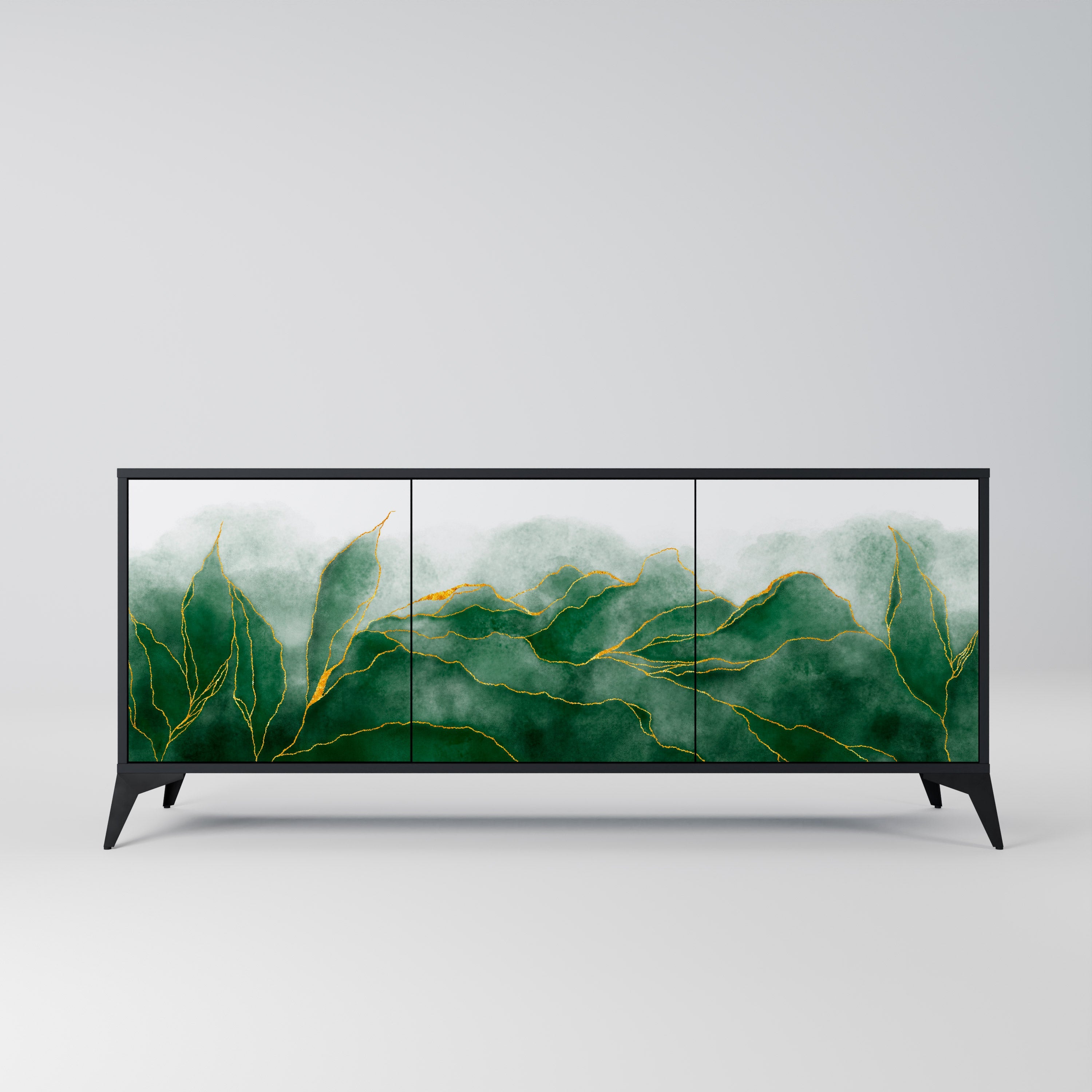 EXPENSIVE NATURE 3-Door Sideboard in Black Finish