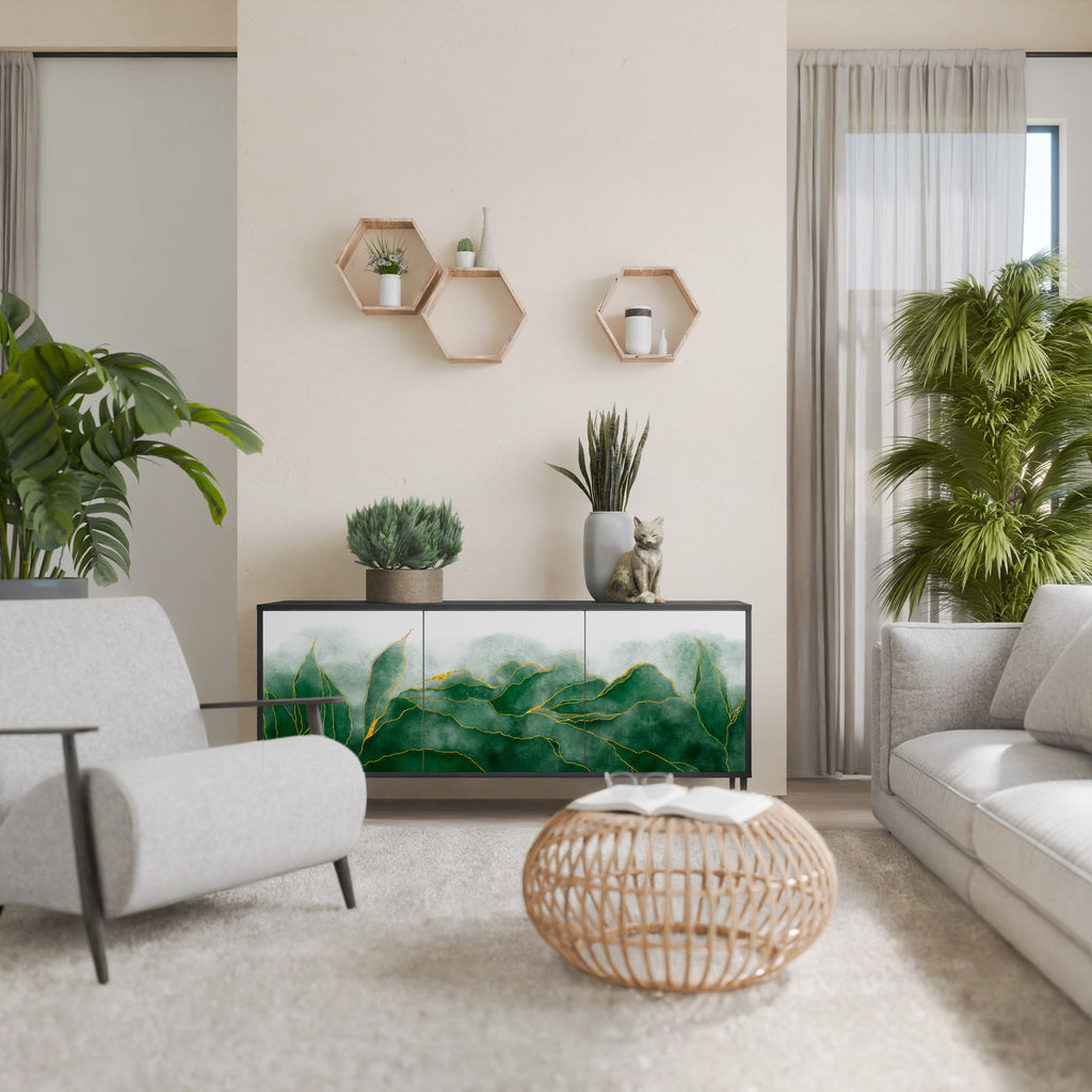 EXPENSIVE NATURE 3-Door Sideboard in Black Finish