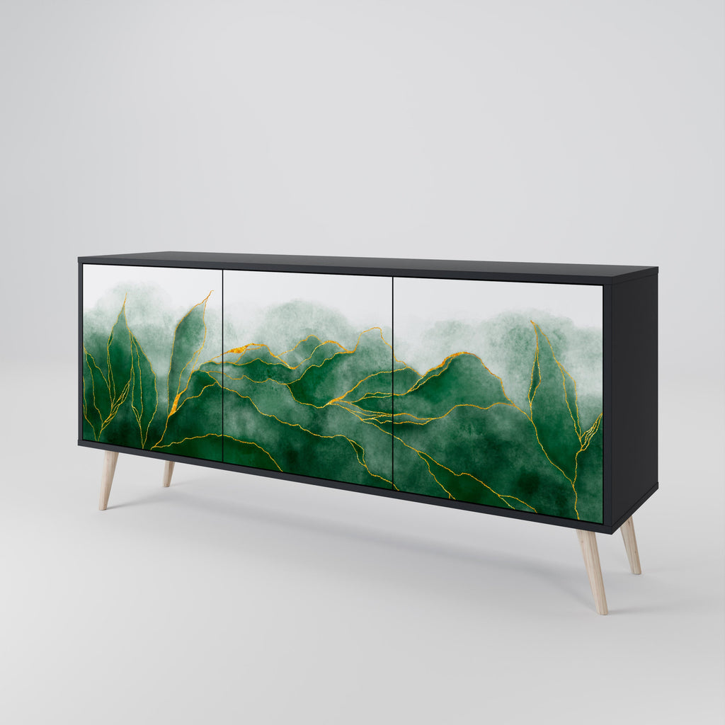 EXPENSIVE NATURE 3-Door Sideboard in Black Finish