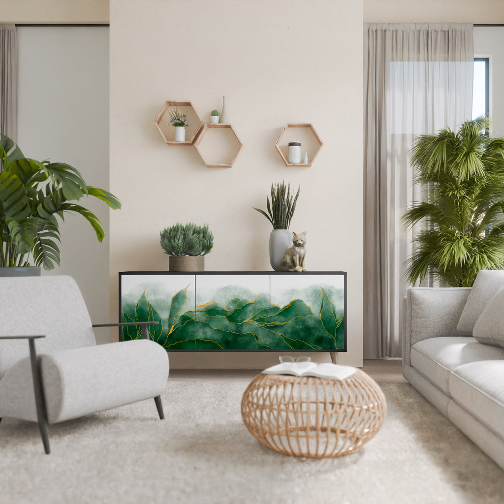 EXPENSIVE NATURE 3-Door Sideboard in Black Finish