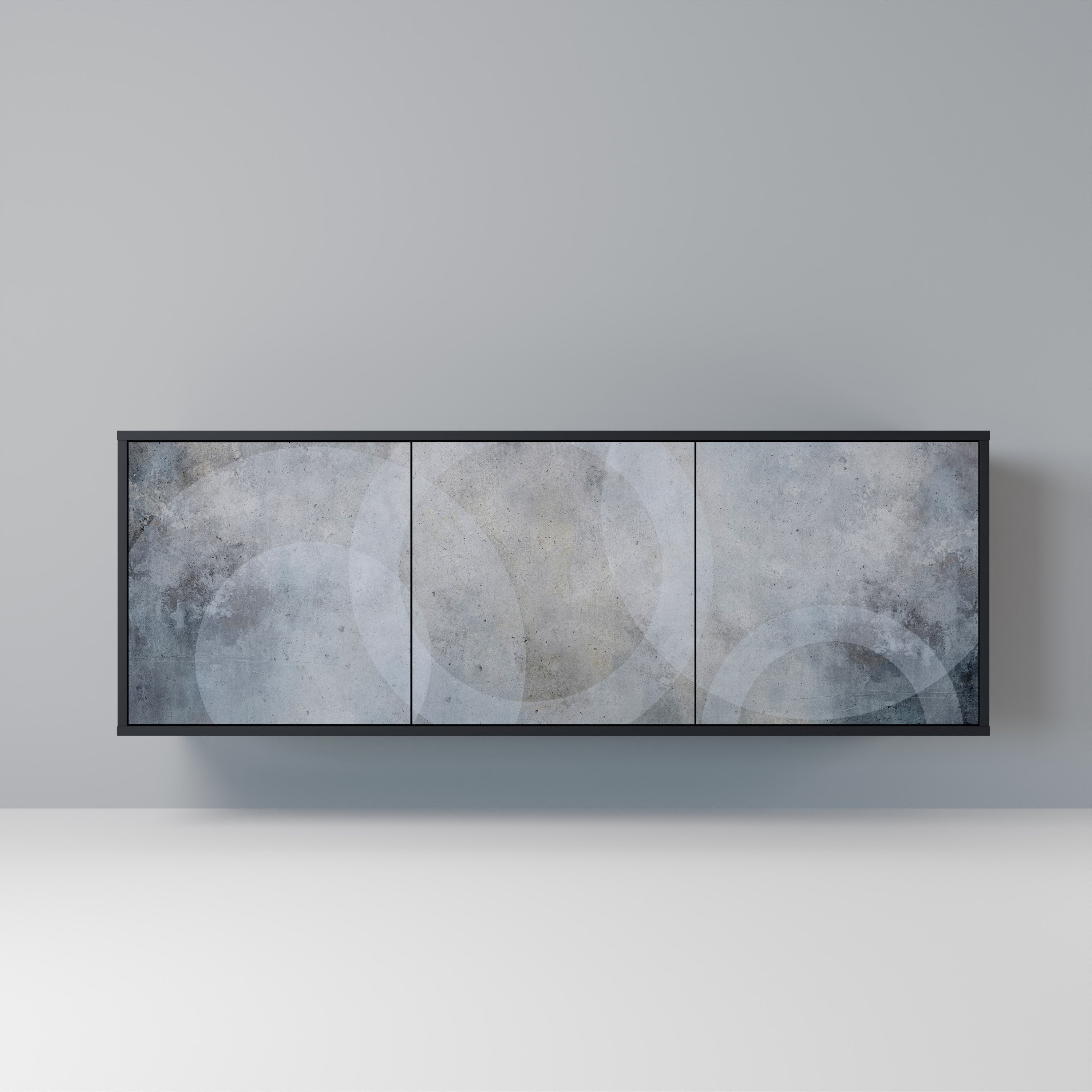 MUTED ARC 3-Door Sideboard in Black Finish