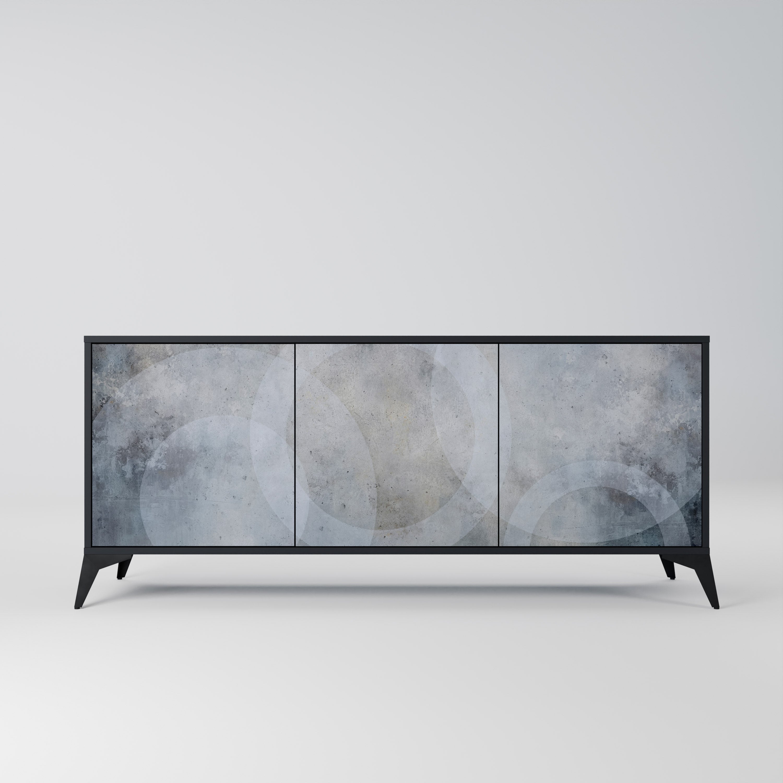 MUTED ARC 3-Door Sideboard in Black Finish