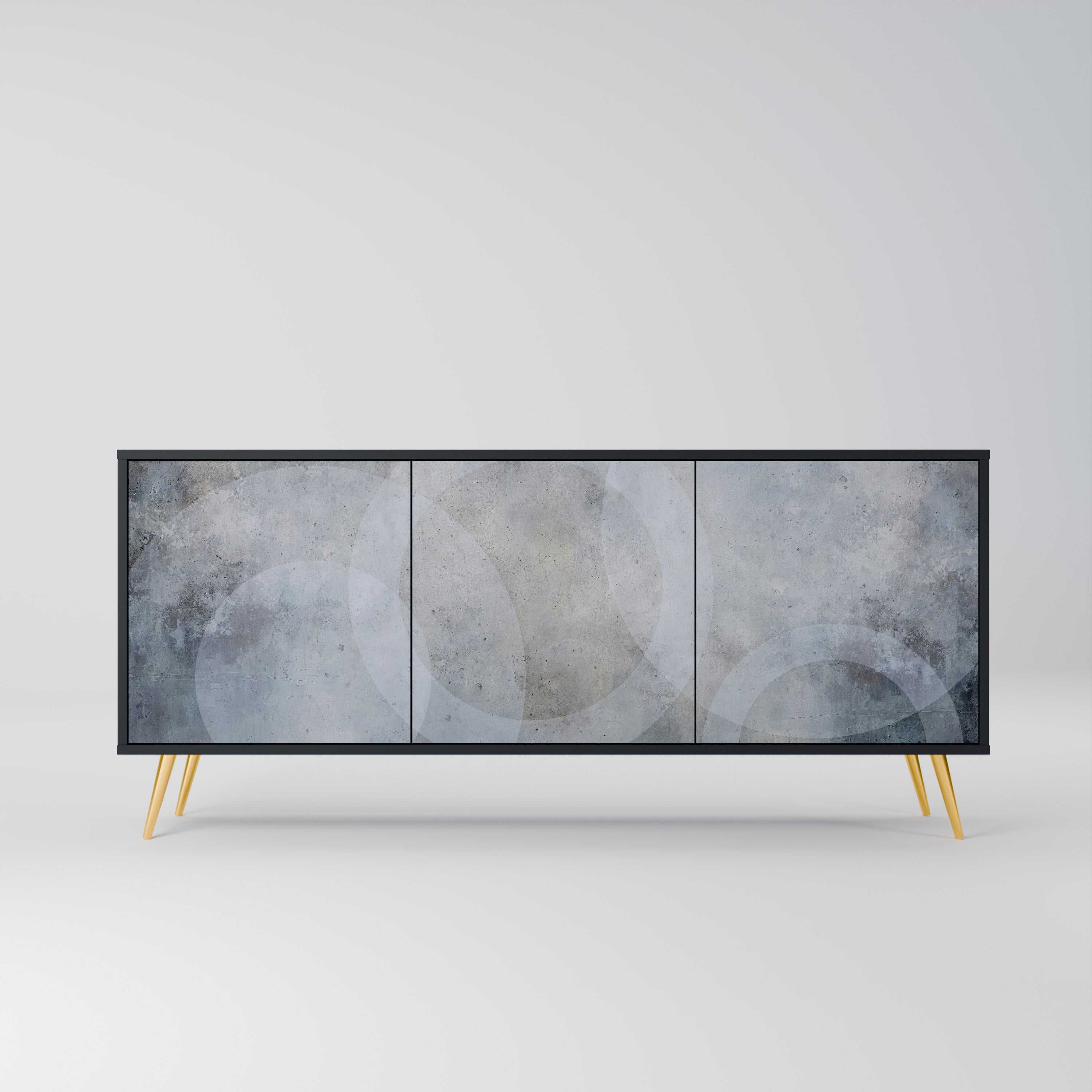 MUTED ARC 3-Door Sideboard in Black Finish