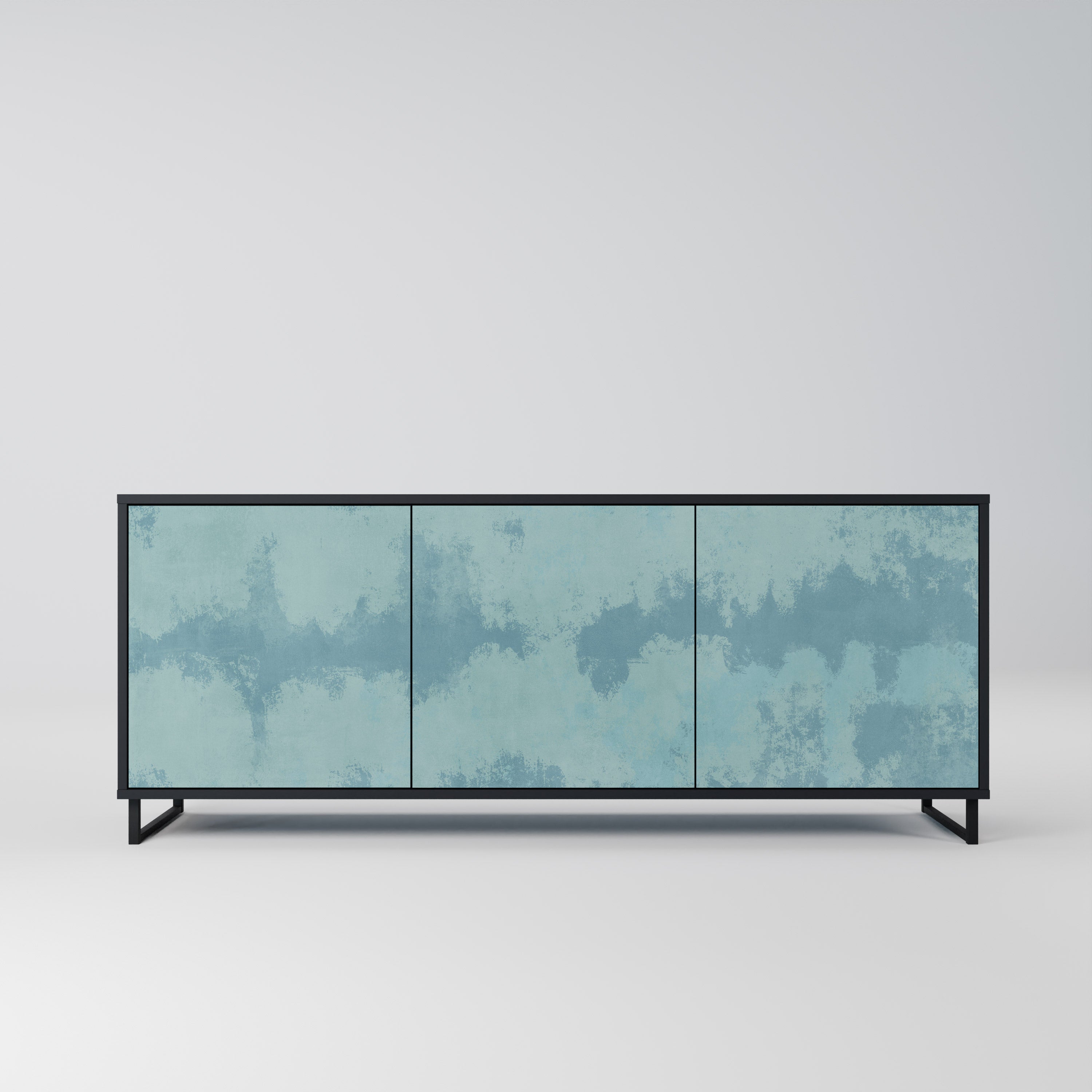 SKY WASH 3-Door Sideboard in Black Finish