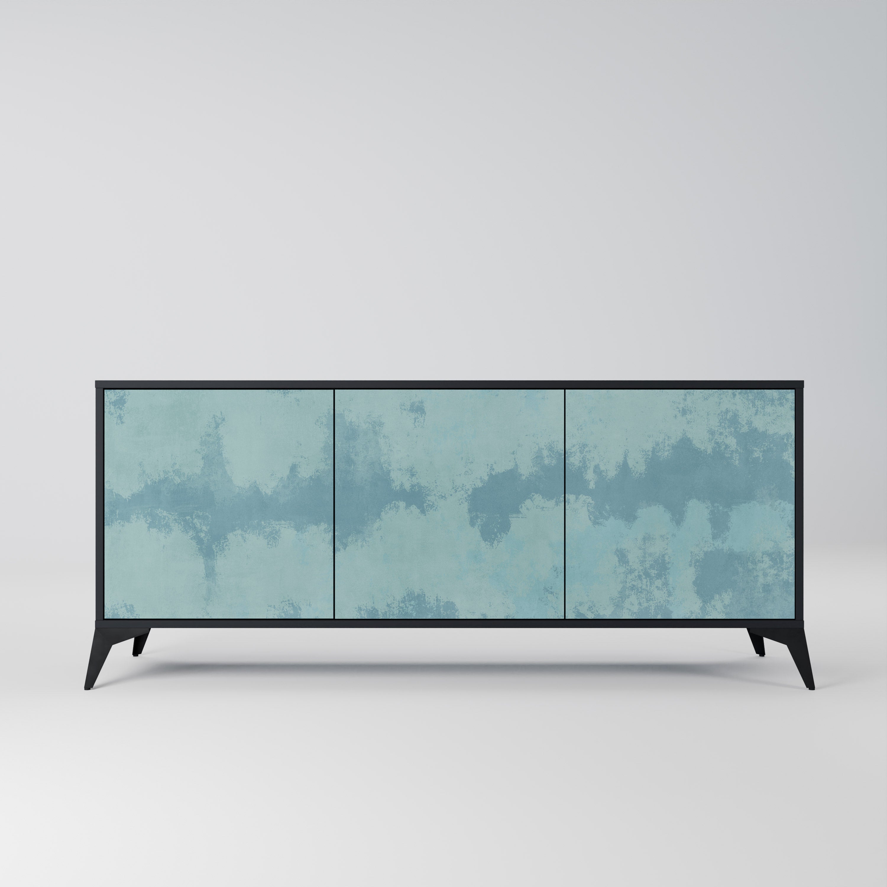 SKY WASH 3-Door Sideboard in Black Finish