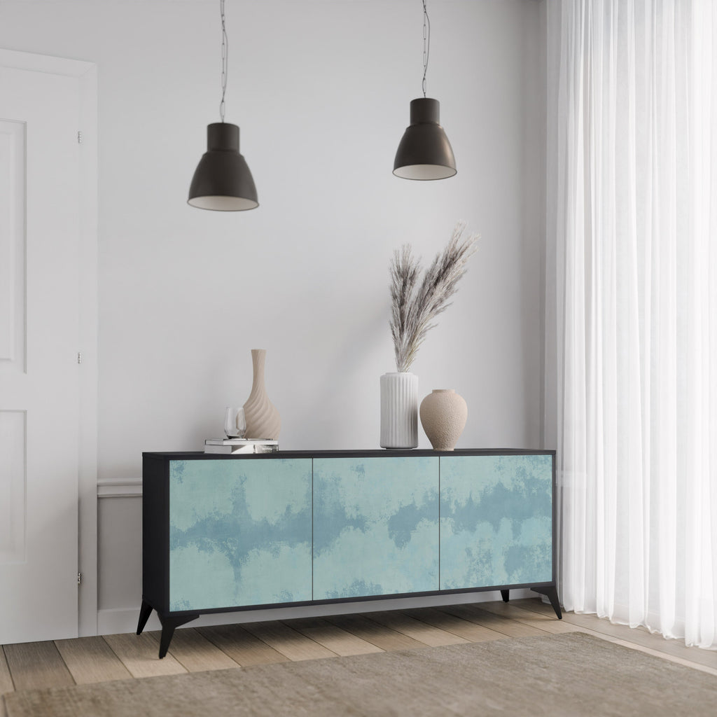 SKY WASH 3-Door Sideboard in Black Finish