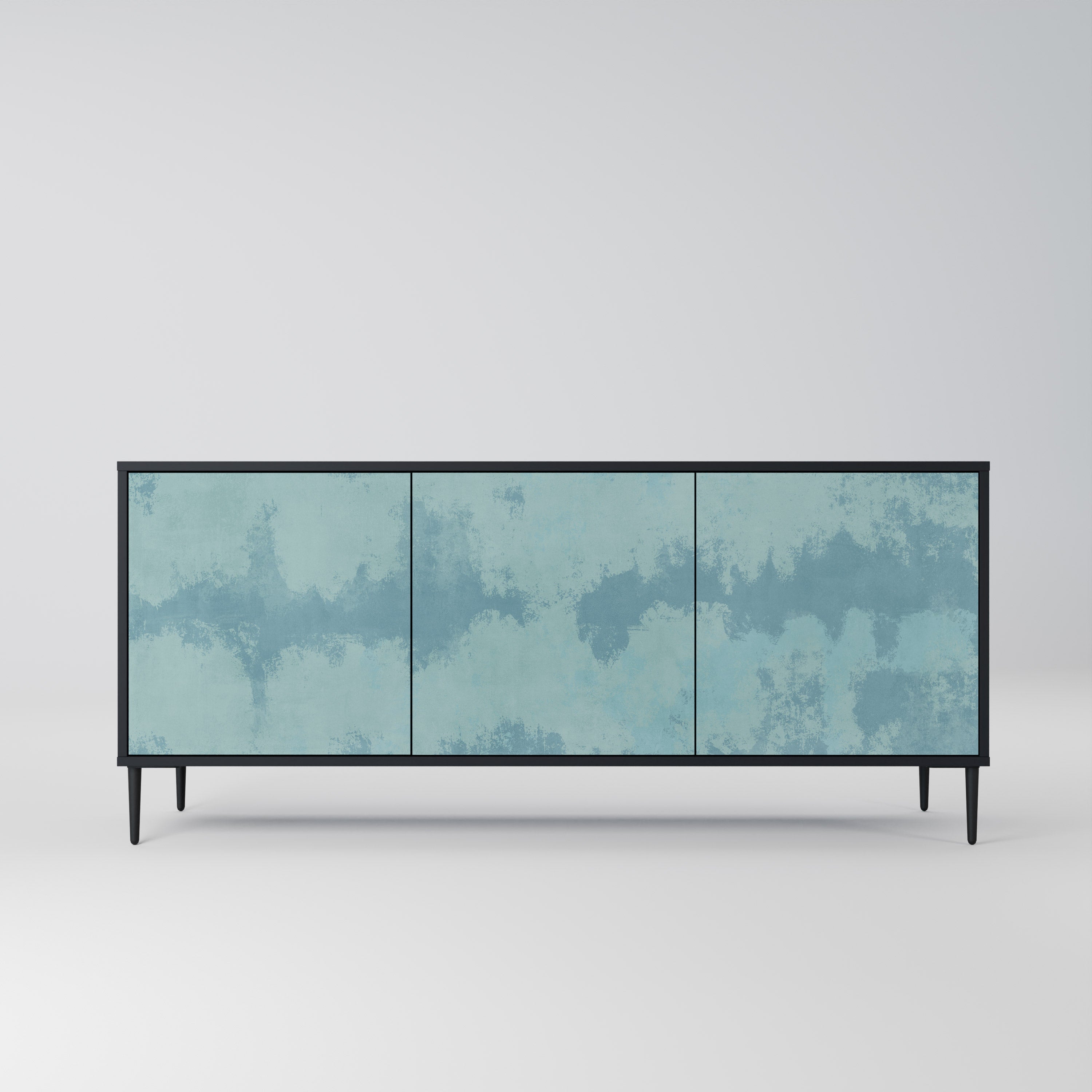 SKY WASH 3-Door Sideboard in Black Finish