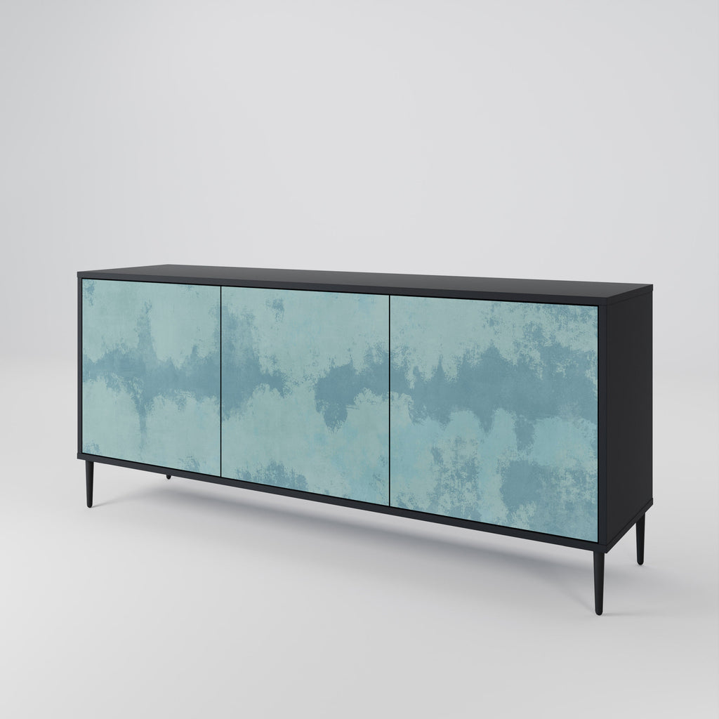 SKY WASH 3-Door Sideboard in Black Finish