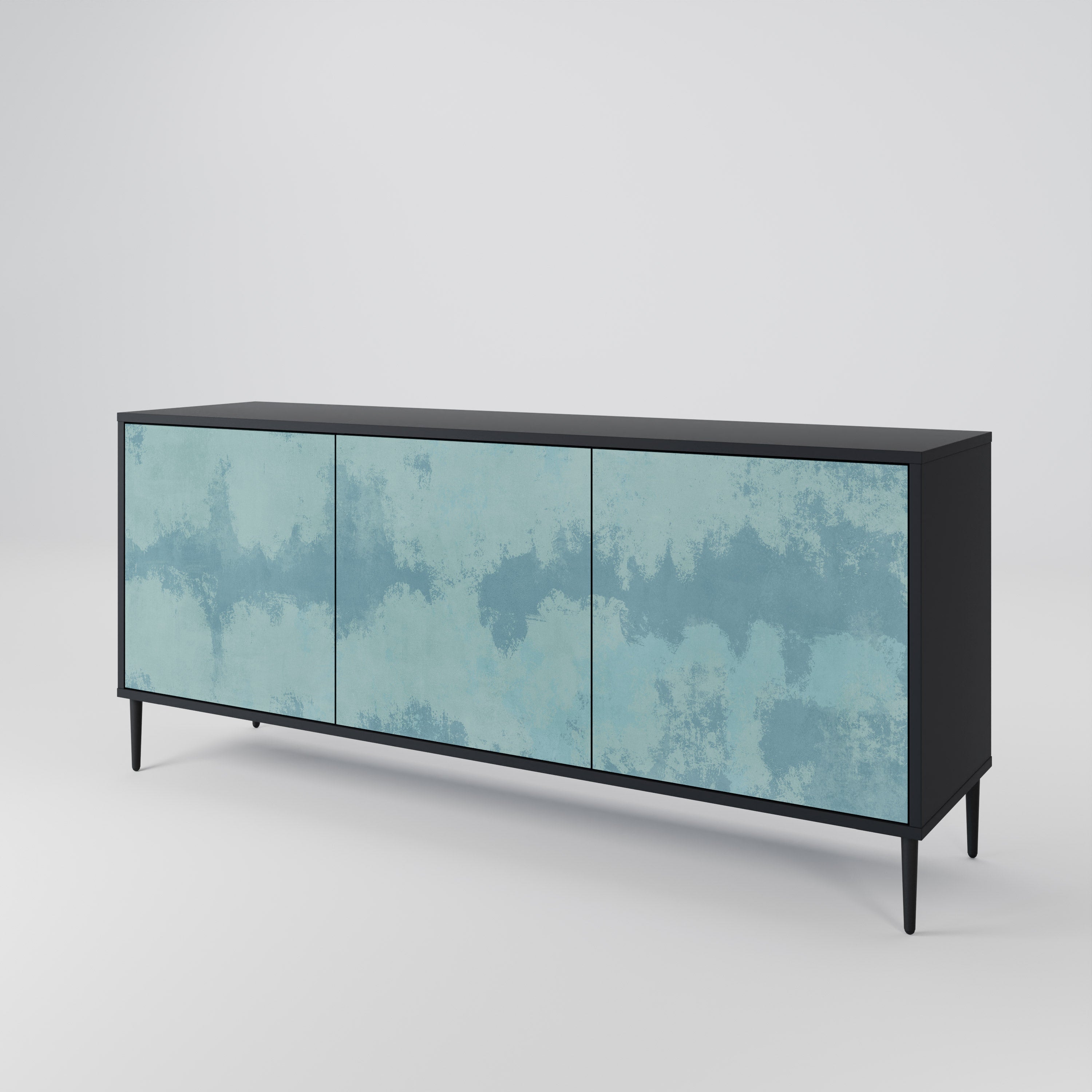 SKY WASH 3-Door Sideboard in Black Finish
