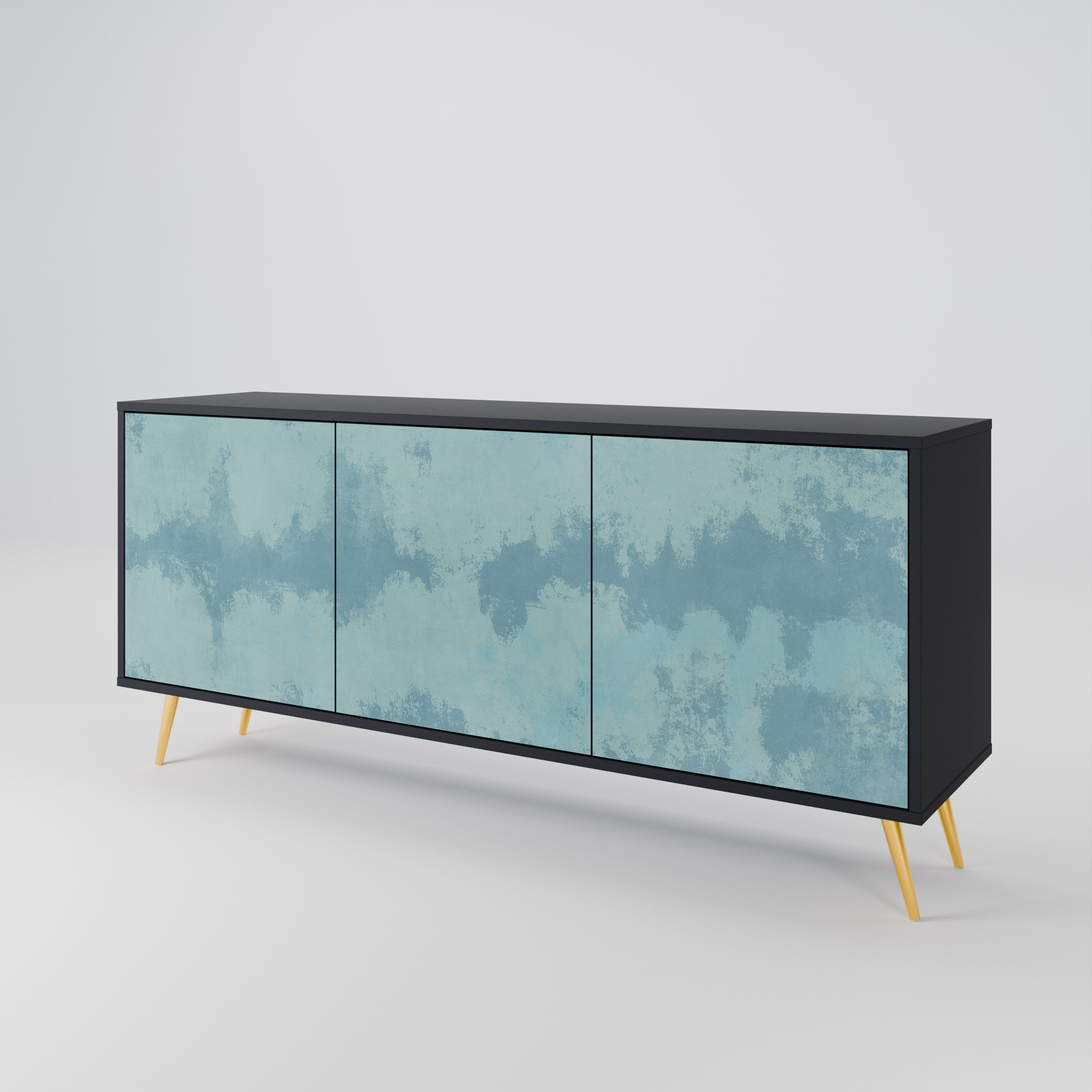 SKY WASH 3-Door Sideboard in Black Finish