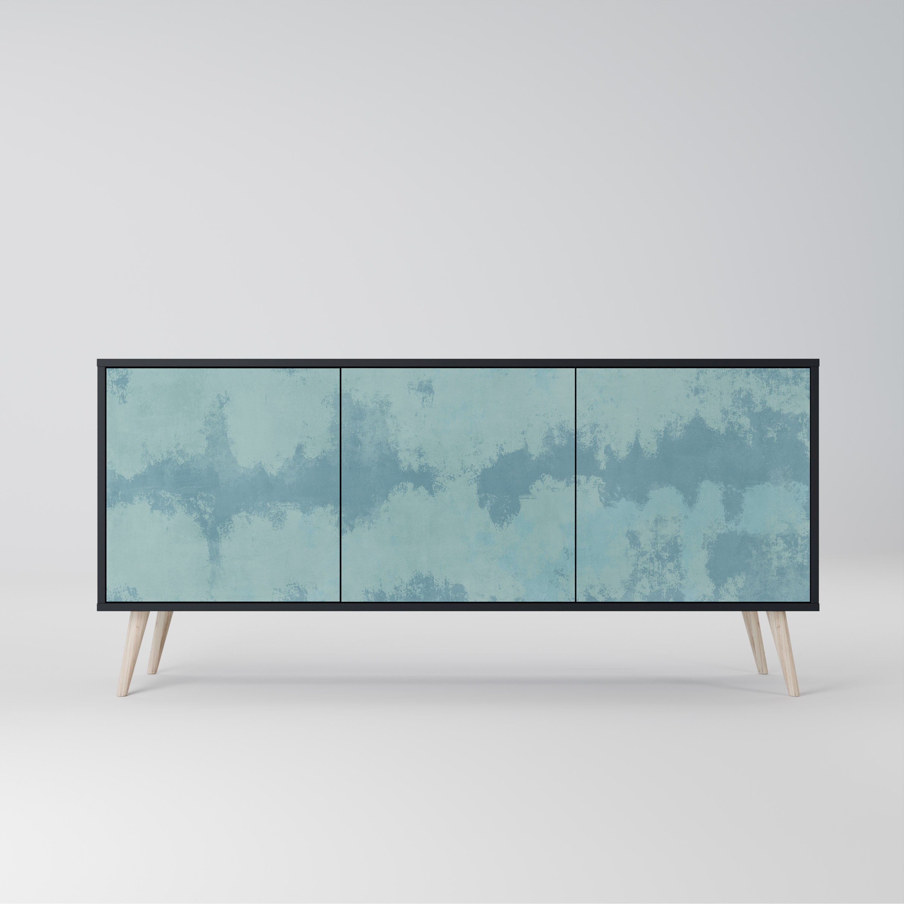 SKY WASH 3-Door Sideboard in Black Finish