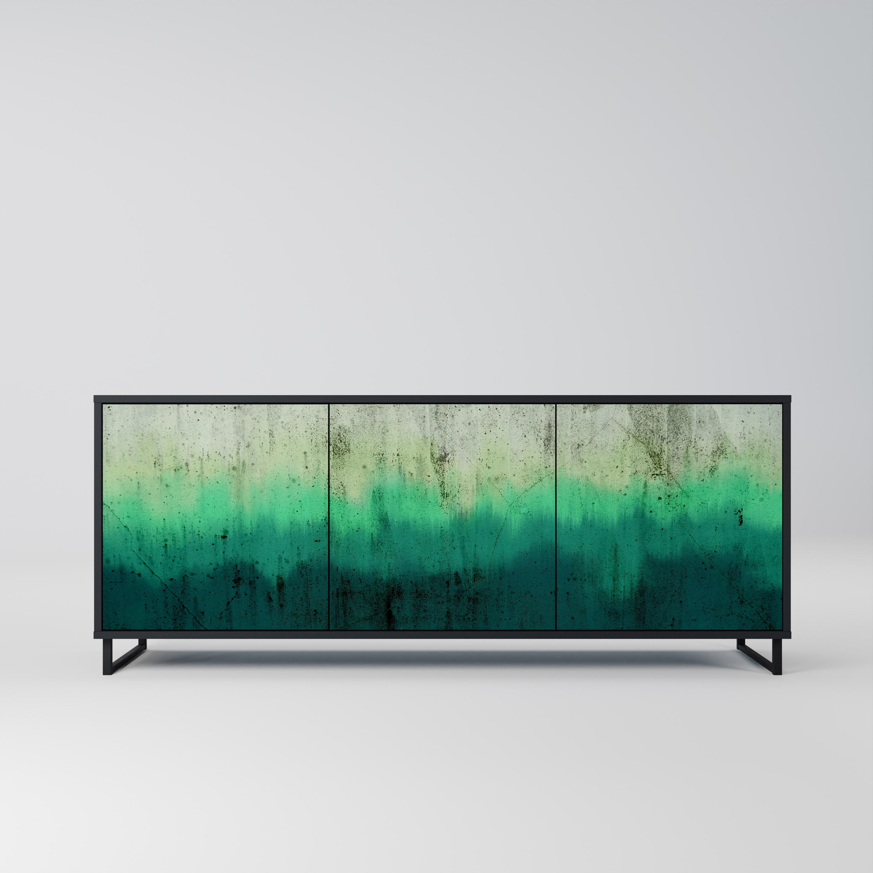 NORTHERN LIGHTS 3-Door Sideboard in Black Finish