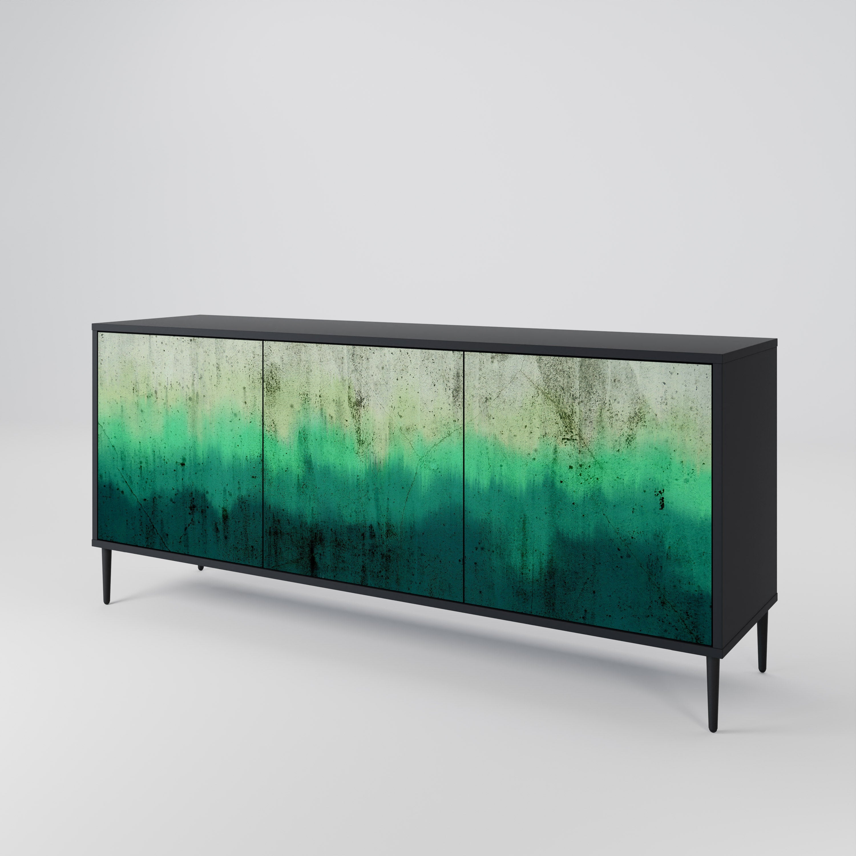 NORTHERN LIGHTS 3-Door Sideboard in Black Finish