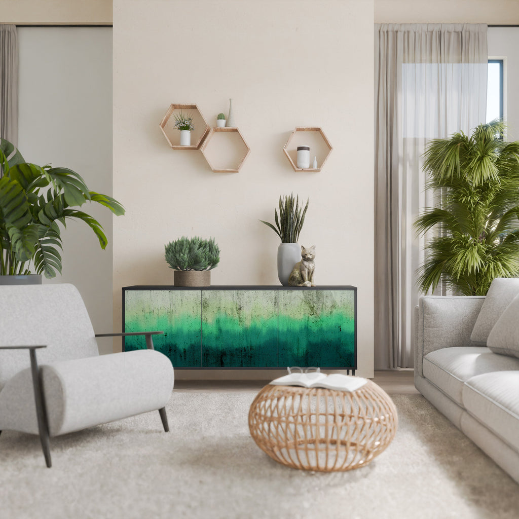 NORTHERN LIGHTS 3-Door Sideboard in Black Finish