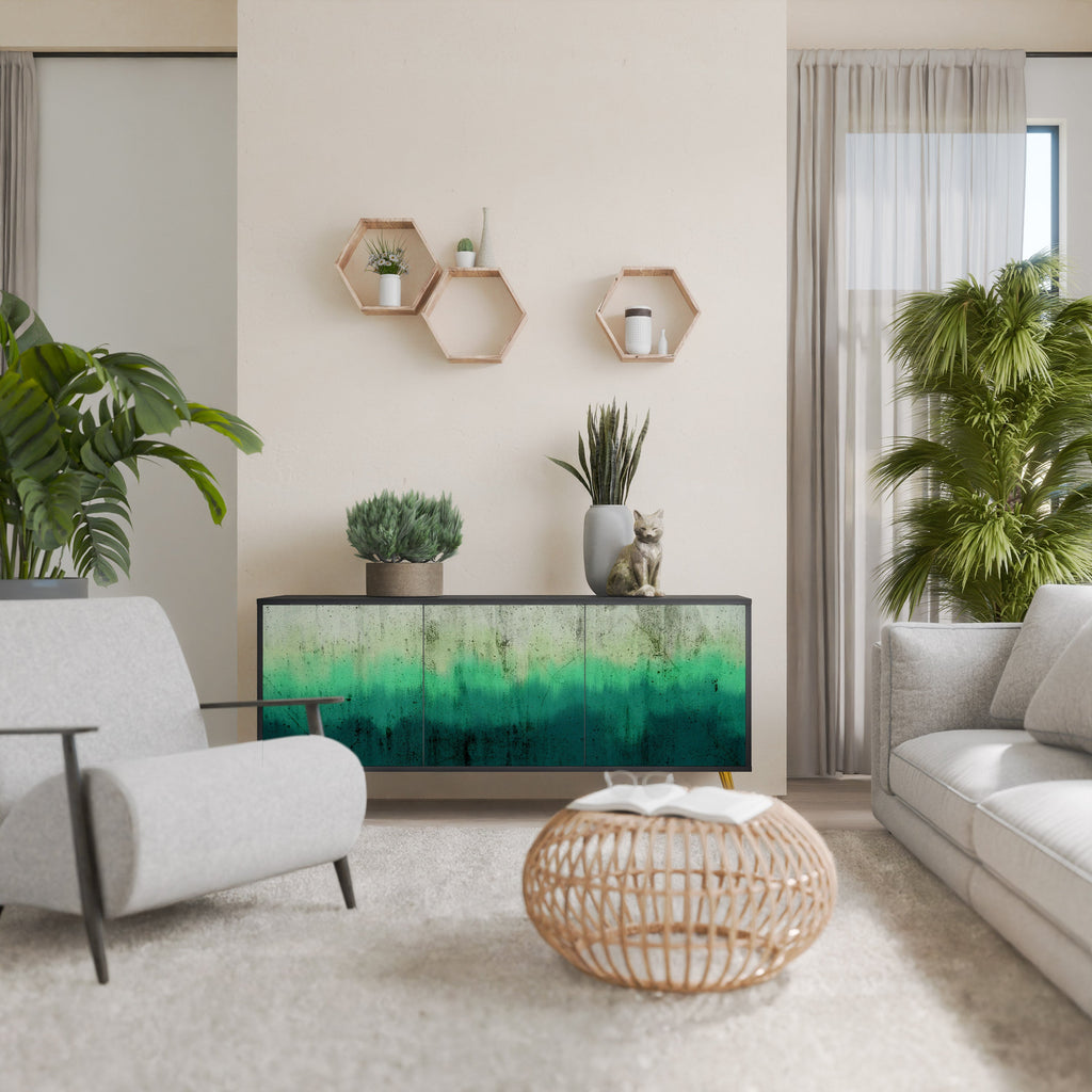 NORTHERN LIGHTS 3-Door Sideboard in Black Finish