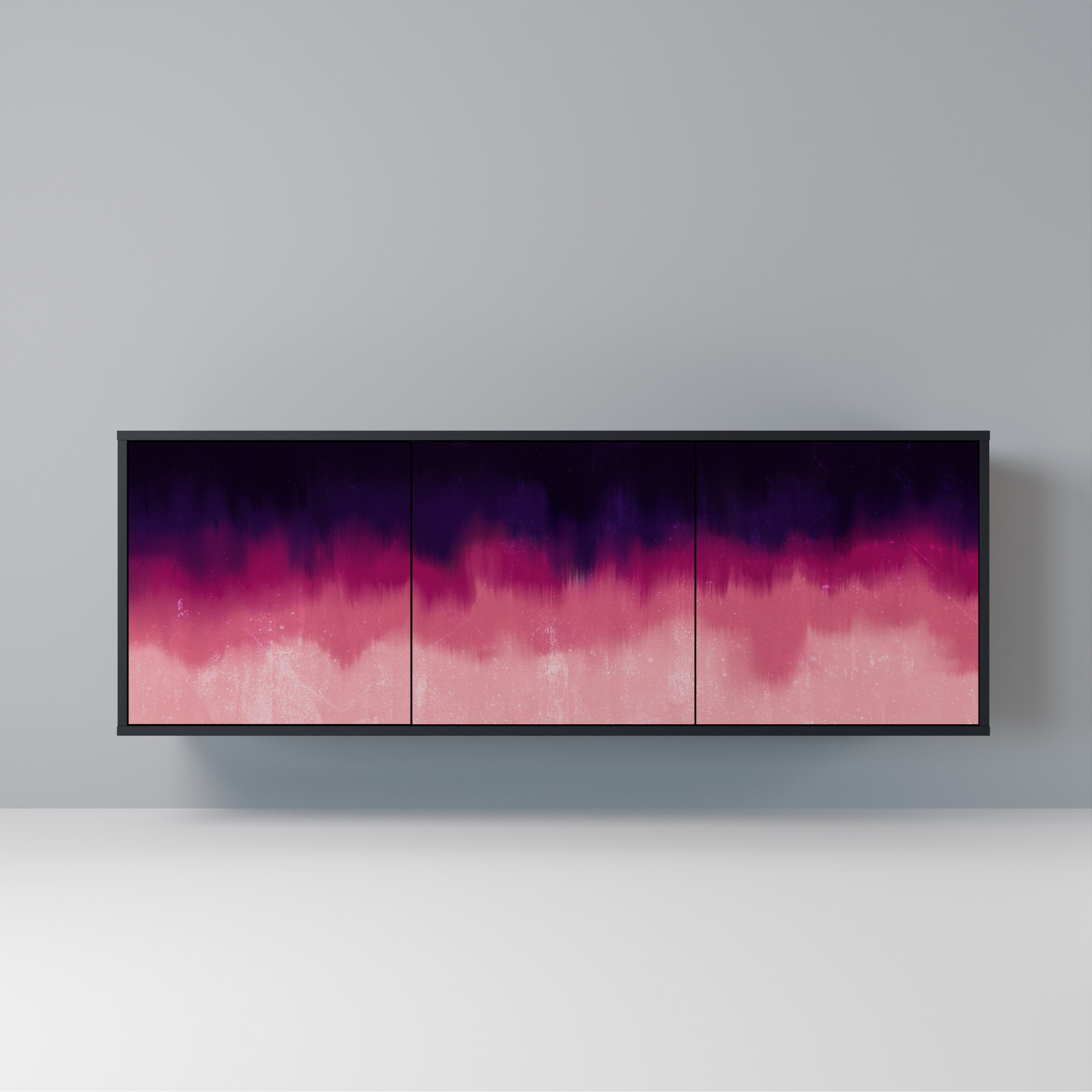 AURORA BOREALIS 3-Door Sideboard in Black Finish