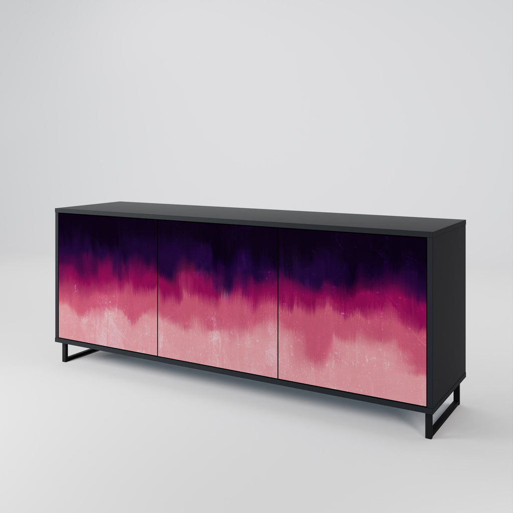 AURORA BOREALIS 3-Door Sideboard in Black Finish